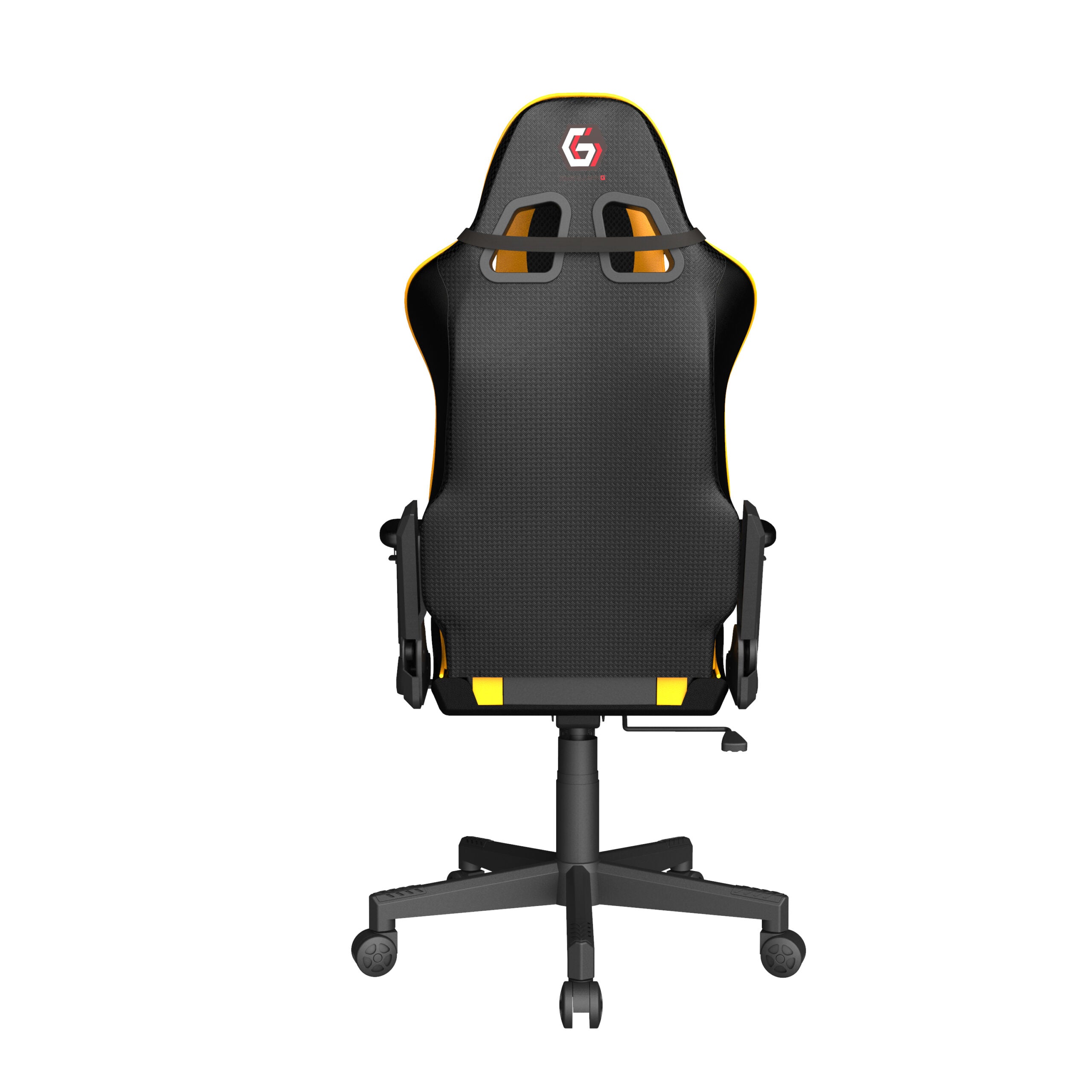 SCAUN GAMING GEMBIRD, ergonomic, reglabil inaltime, rotatie 360 gr, black & yellow, brate ajustabile, greutate max. 136kg, perna tetiera, perna lombara, dimensiuni 52*80*125~133.5cm "GC-SCORPION-05X"