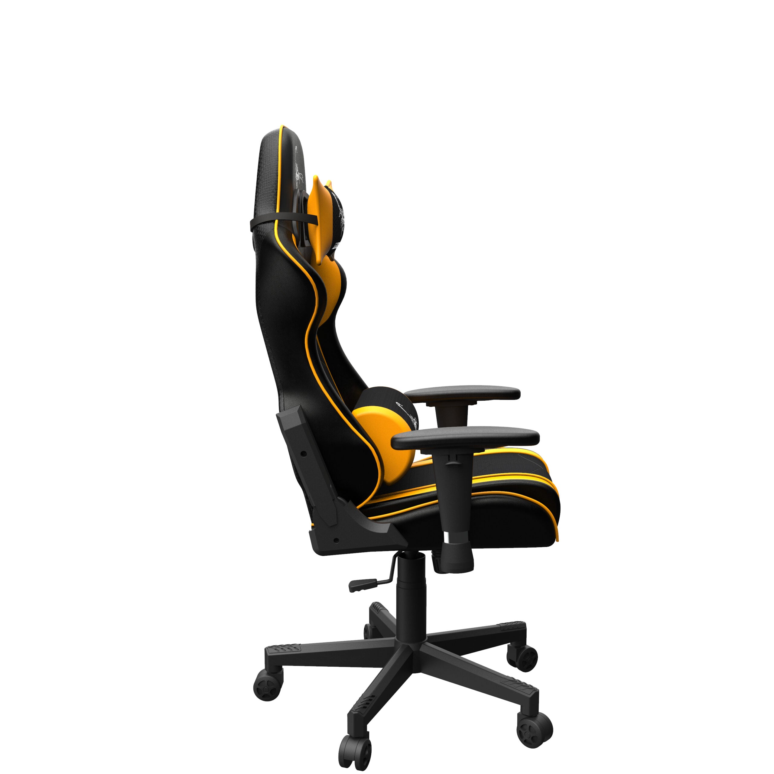 SCAUN GAMING GEMBIRD, ergonomic, reglabil inaltime, rotatie 360 gr, black & yellow, brate ajustabile, greutate max. 136kg, perna tetiera, perna lombara, dimensiuni 52*80*125~133.5cm "GC-SCORPION-05X"