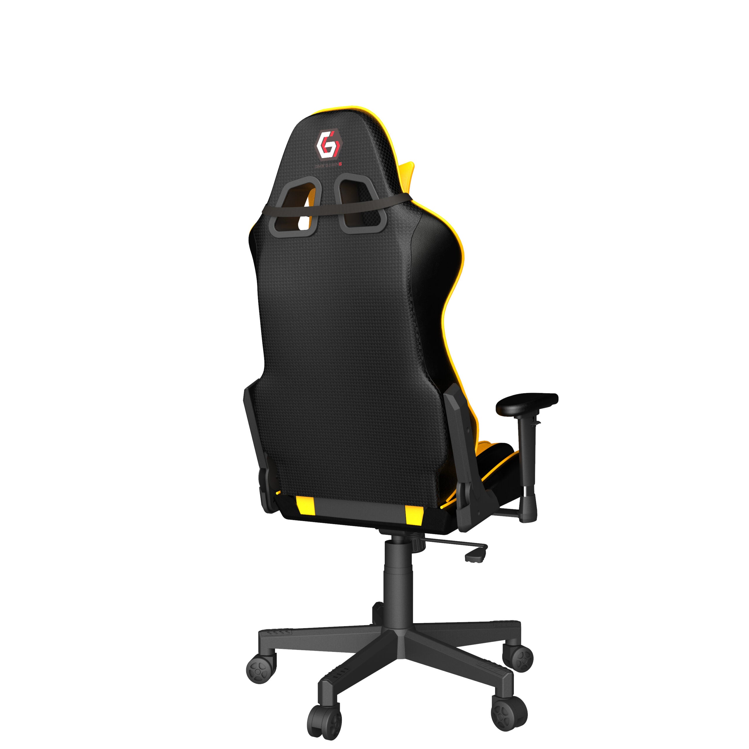 SCAUN GAMING GEMBIRD, ergonomic, reglabil inaltime, rotatie 360 gr, black & yellow, brate ajustabile, greutate max. 136kg, perna tetiera, perna lombara, dimensiuni 52*80*125~133.5cm "GC-SCORPION-05X"