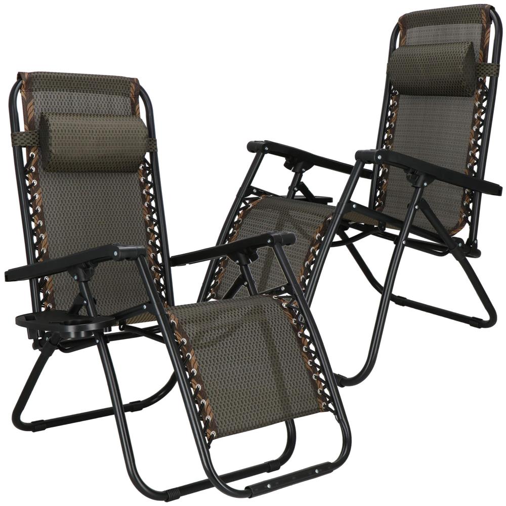 Sezlong pliabil cu spatar reglabil, structura metalica, material textilene, 175x67 cm, maro