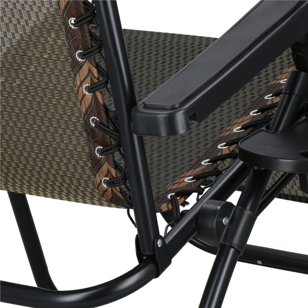 Sezlong pliabil cu spatar reglabil, structura metalica, material textilene, 175x67 cm, maro
