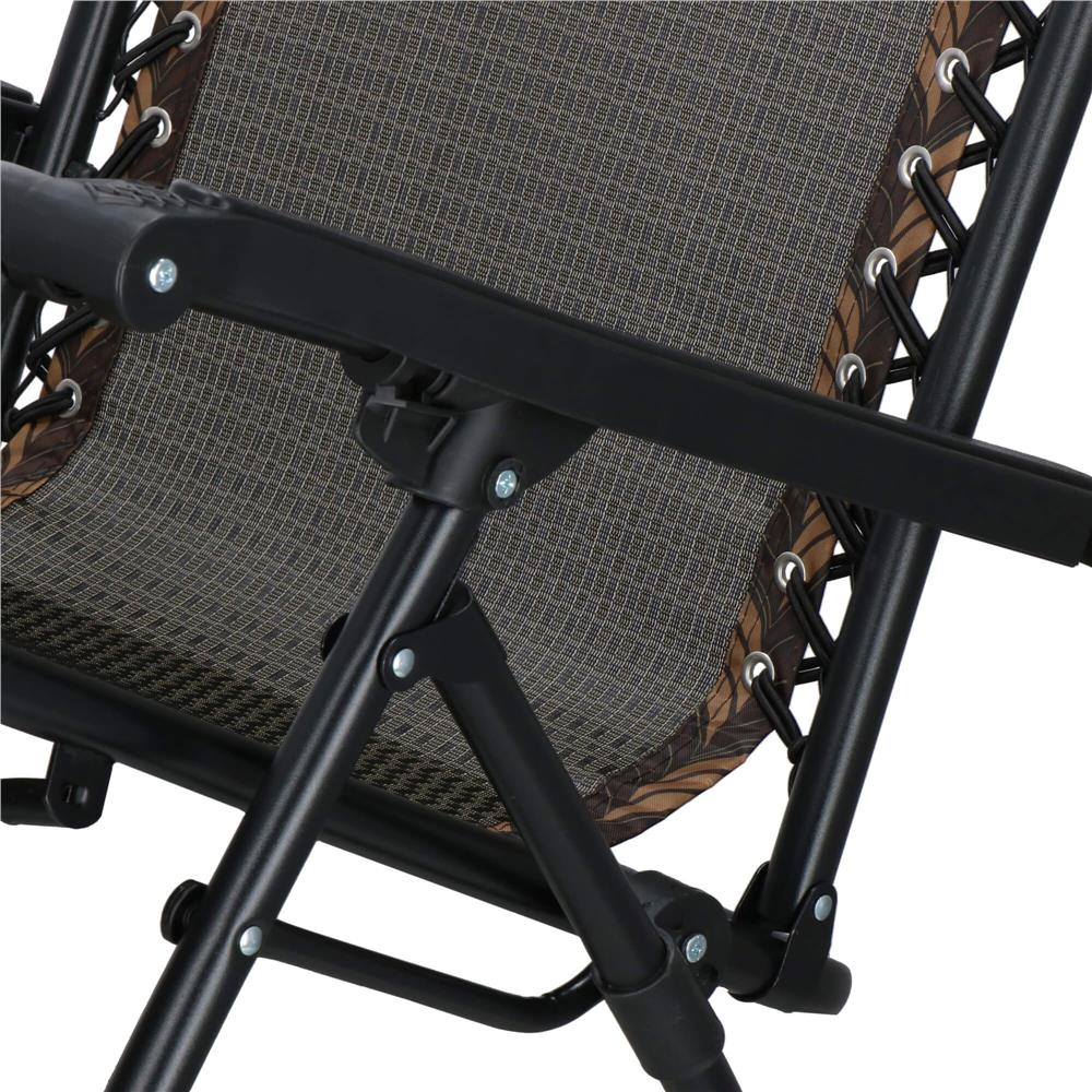 Sezlong pliabil cu spatar reglabil, structura metalica, material textilene, 175x67 cm, maro