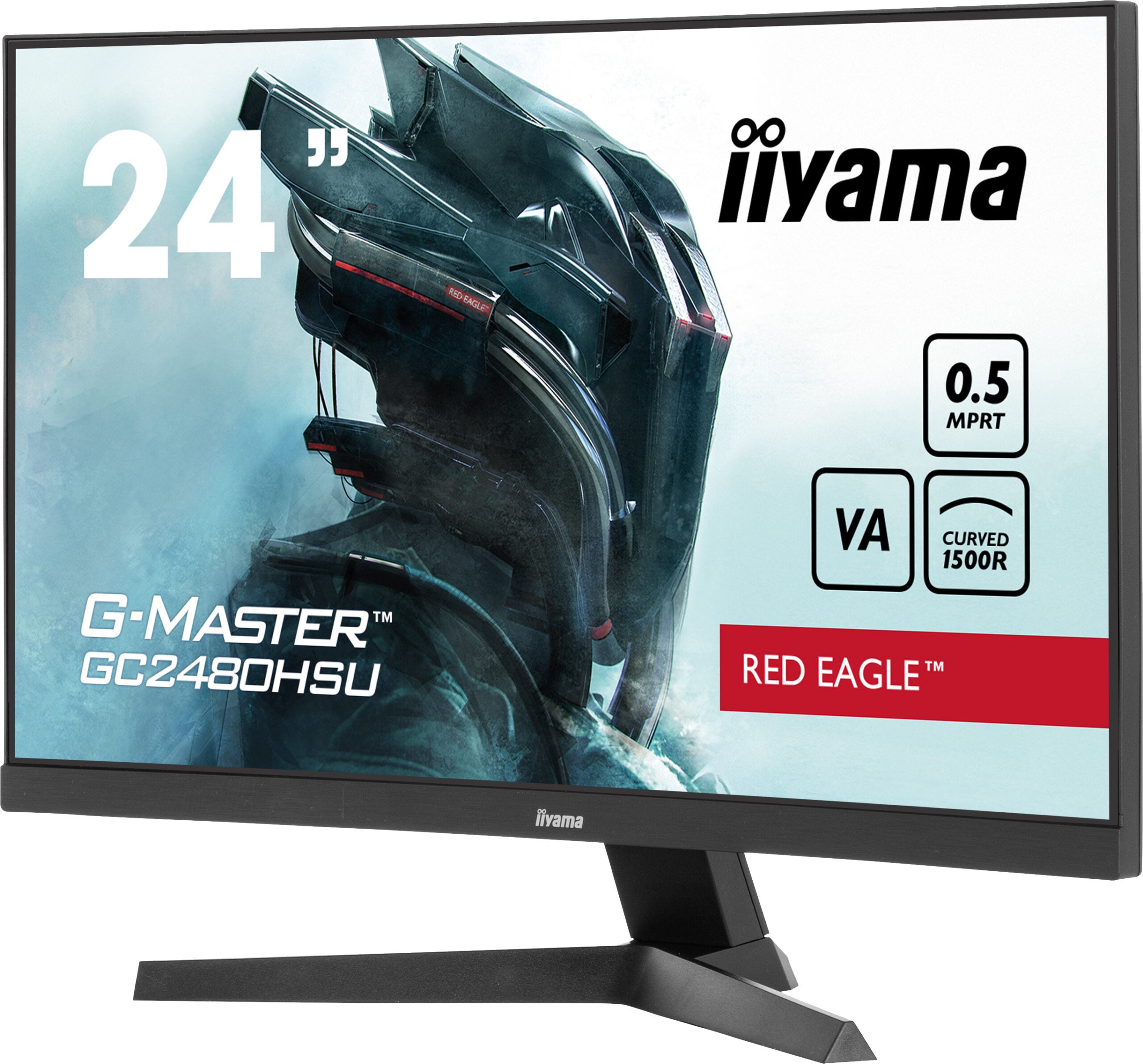 IIYAMA Monitor LED GC2480HSU-B1 23.6" VA Curved 1920 x 1080 180Hz 300 cd/m 3000:1 HDMI DP USB HUB Tilt "GC2480HSU-B1"