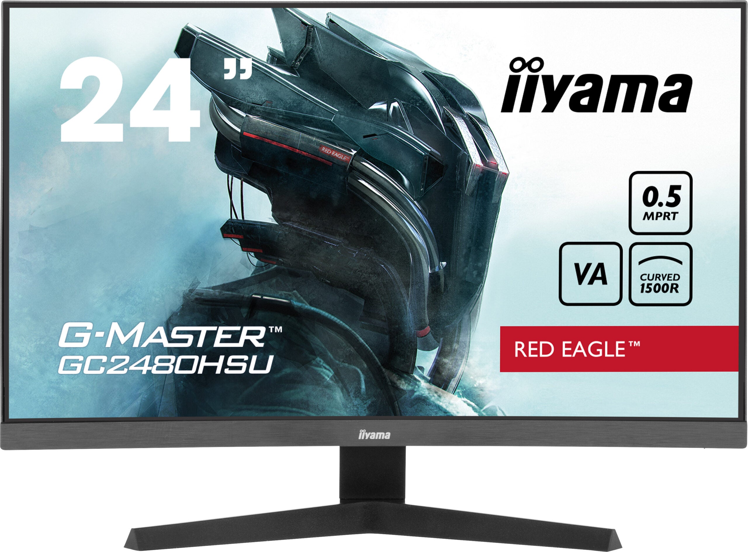 IIYAMA Monitor LED GC2480HSU-B1 23.6" VA Curved 1920 x 1080 180Hz 300 cd/m 3000:1 HDMI DP USB HUB Tilt "GC2480HSU-B1"