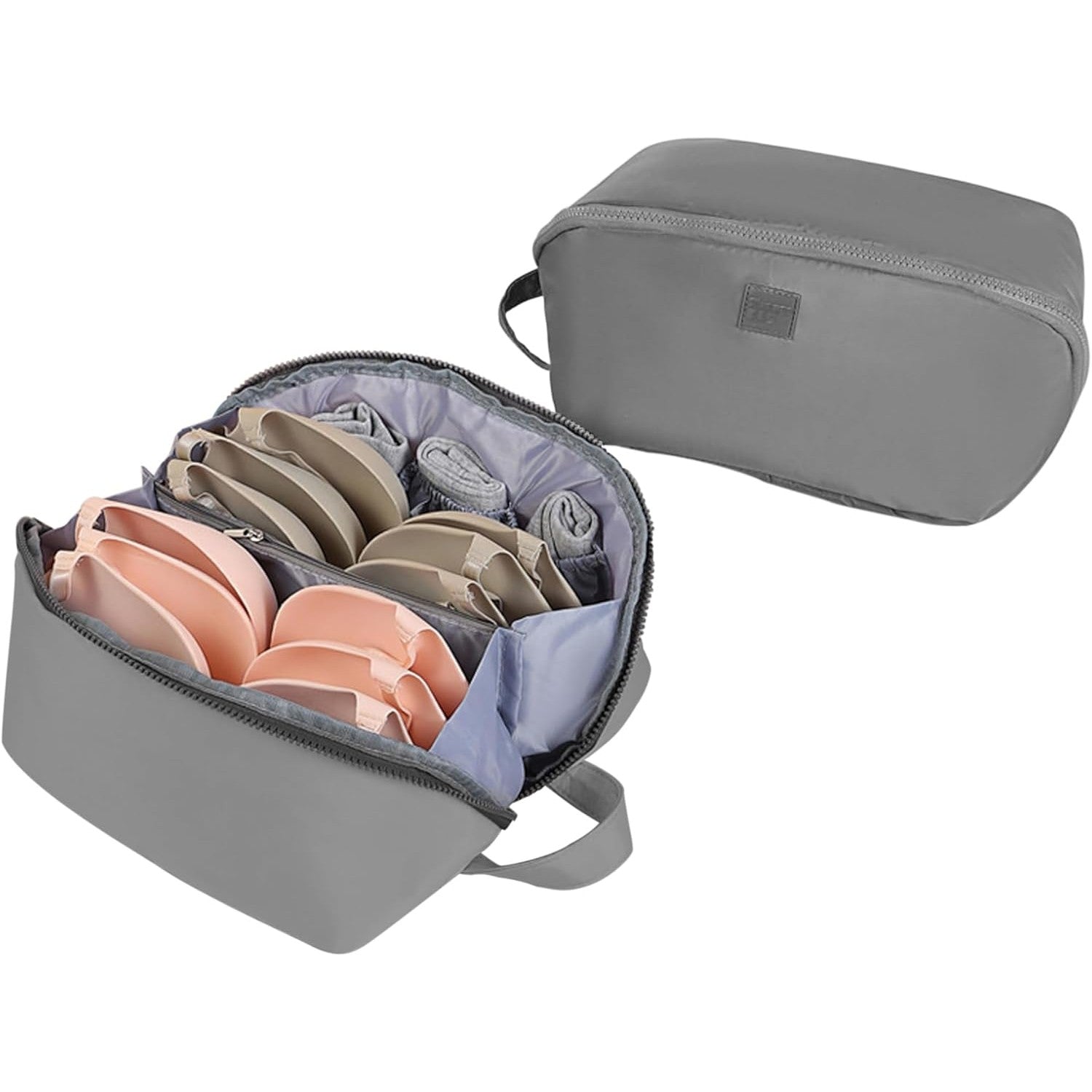 Geanta De Depozitare 3 In 1, Portabila, Pentru Lenjerie, Sutiene Si Sosete, Multi-Functionala, Pentru Bagaj, Calatorii Si Afaceri, 23 x 13 x 13, Gri