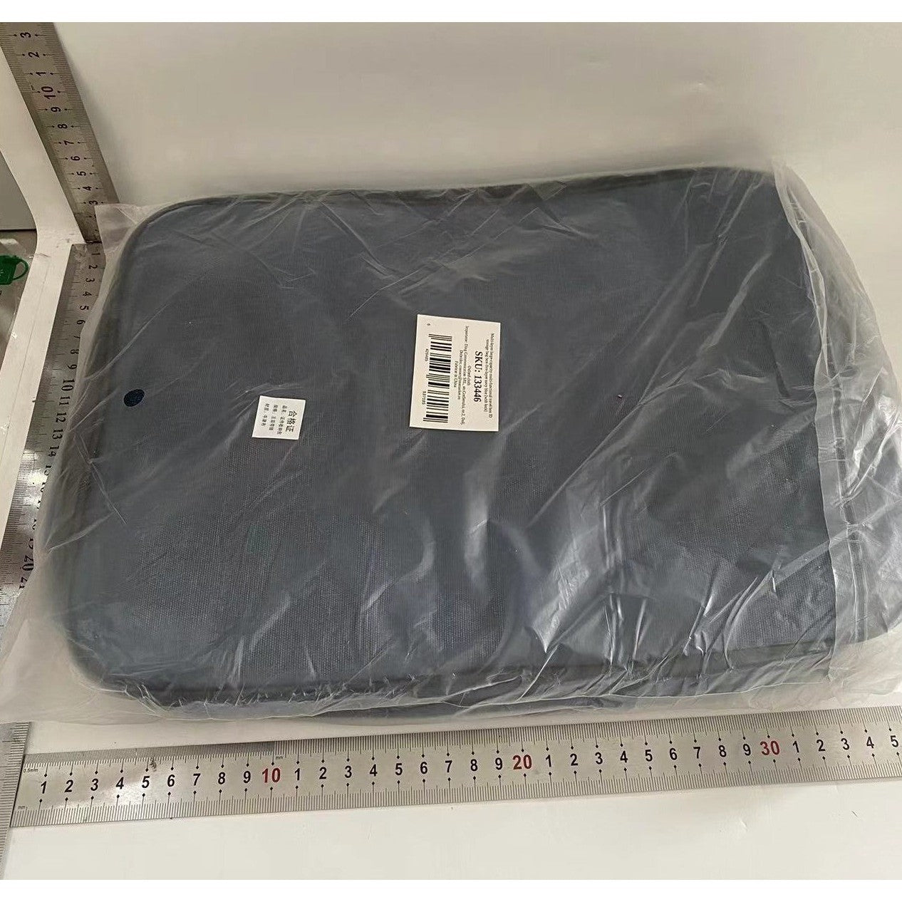 Geanta pentru Depozitare Acte si Documente, Facturi, Carduri, cu Cod de Securitate, 5 Compartimente, Impermeabila, 37 x 20 x 27 cm, Albastru