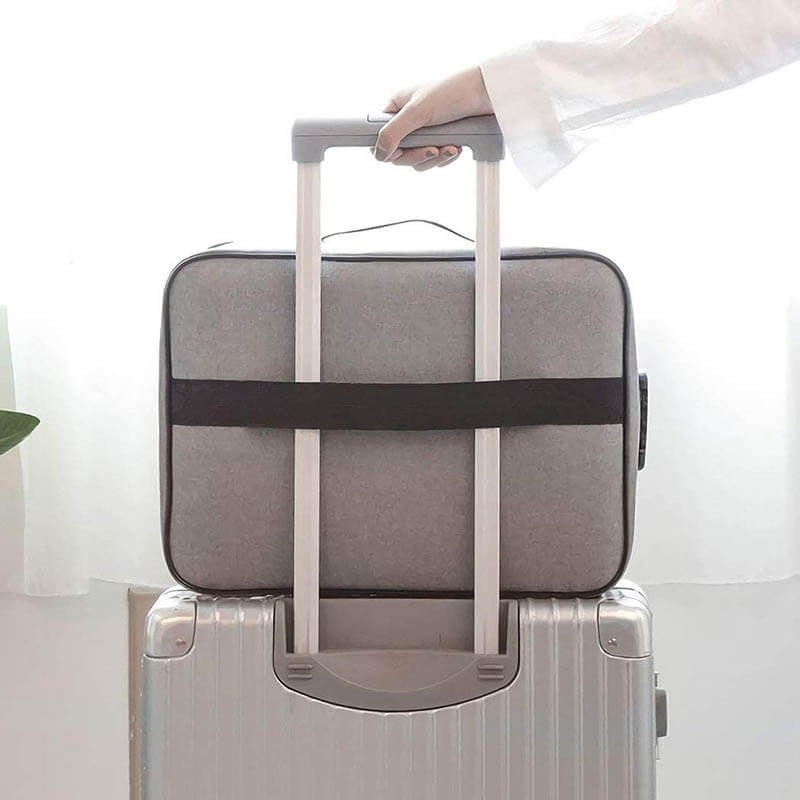 Geanta pentru Depozitare Acte si Documente, Facturi, Carduri, cu Cod de Securitate, 5 Compartimente, Impermeabila, 37 x 20 x 27 cm, Gri