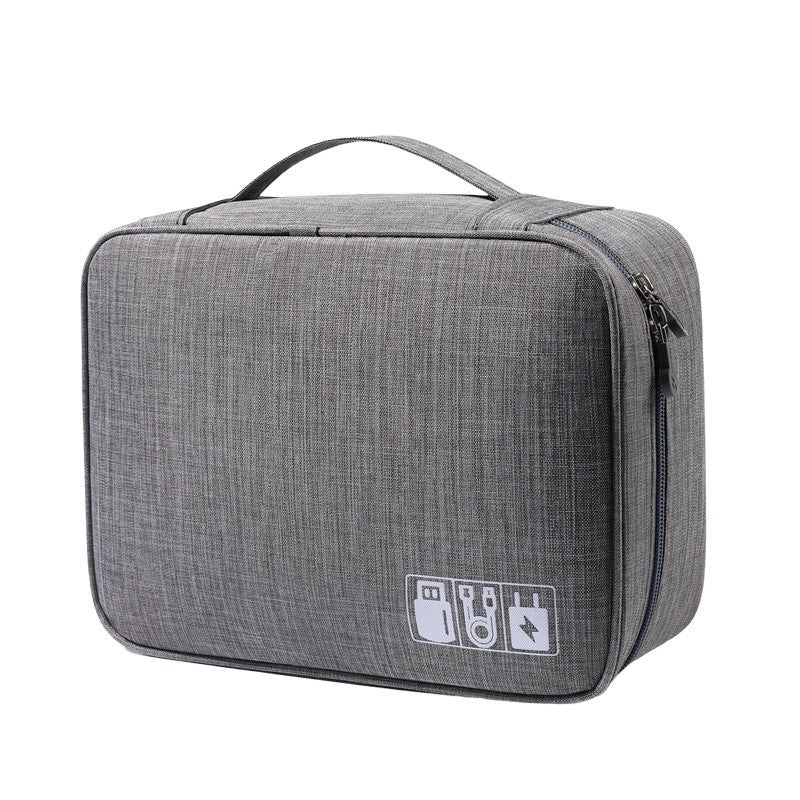 Geanta Organizatoare Pentru Cabluri si Accesorii, Portabila, Impermeabila, 24,5 x 18 x10cm, Gri