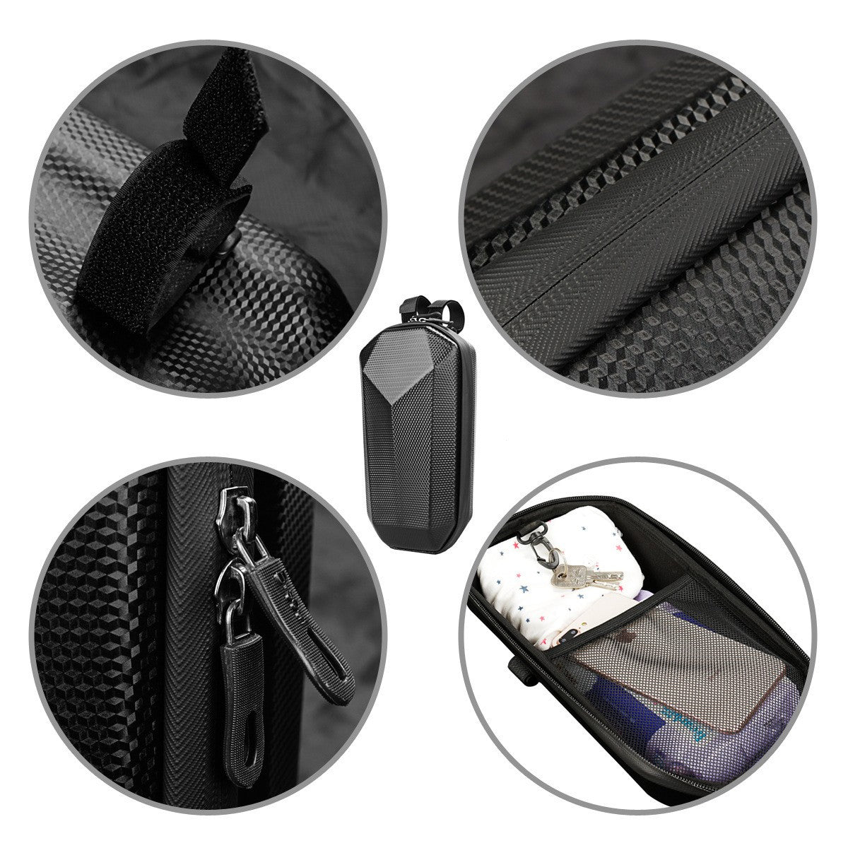Geanta pentru Trotineta Electrica, Hard Shell de 4 L, Geanta Frontala pentru Bicicleta, Impermiabila Rigida pentru Bicicleta, 30 x 15.5 x 13 cm, Negru