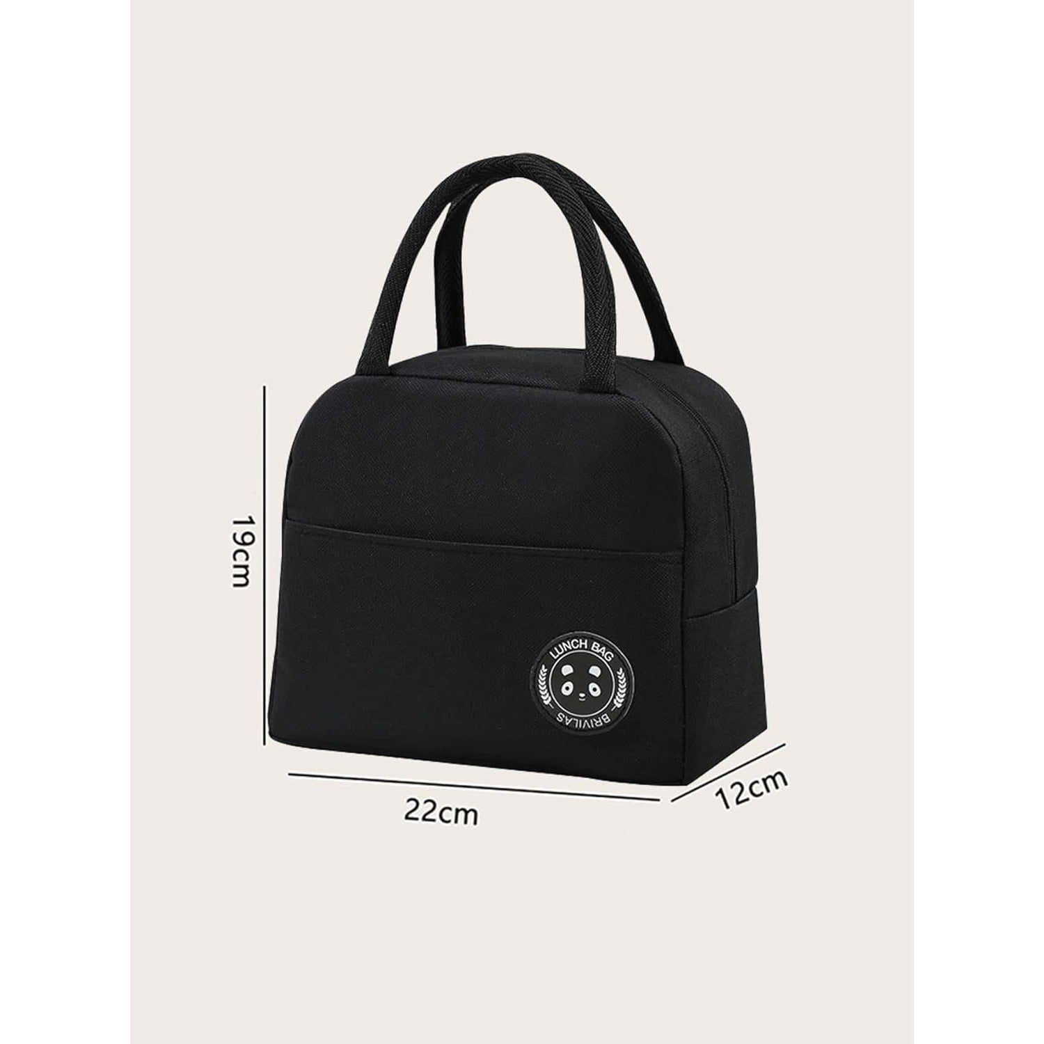 Geanta Termica pentru Pranz, Multifunctionala, Compartimentata, Impermeabila, cu Manere, Buzunar Exterior, 22x14x19 cm, Negru