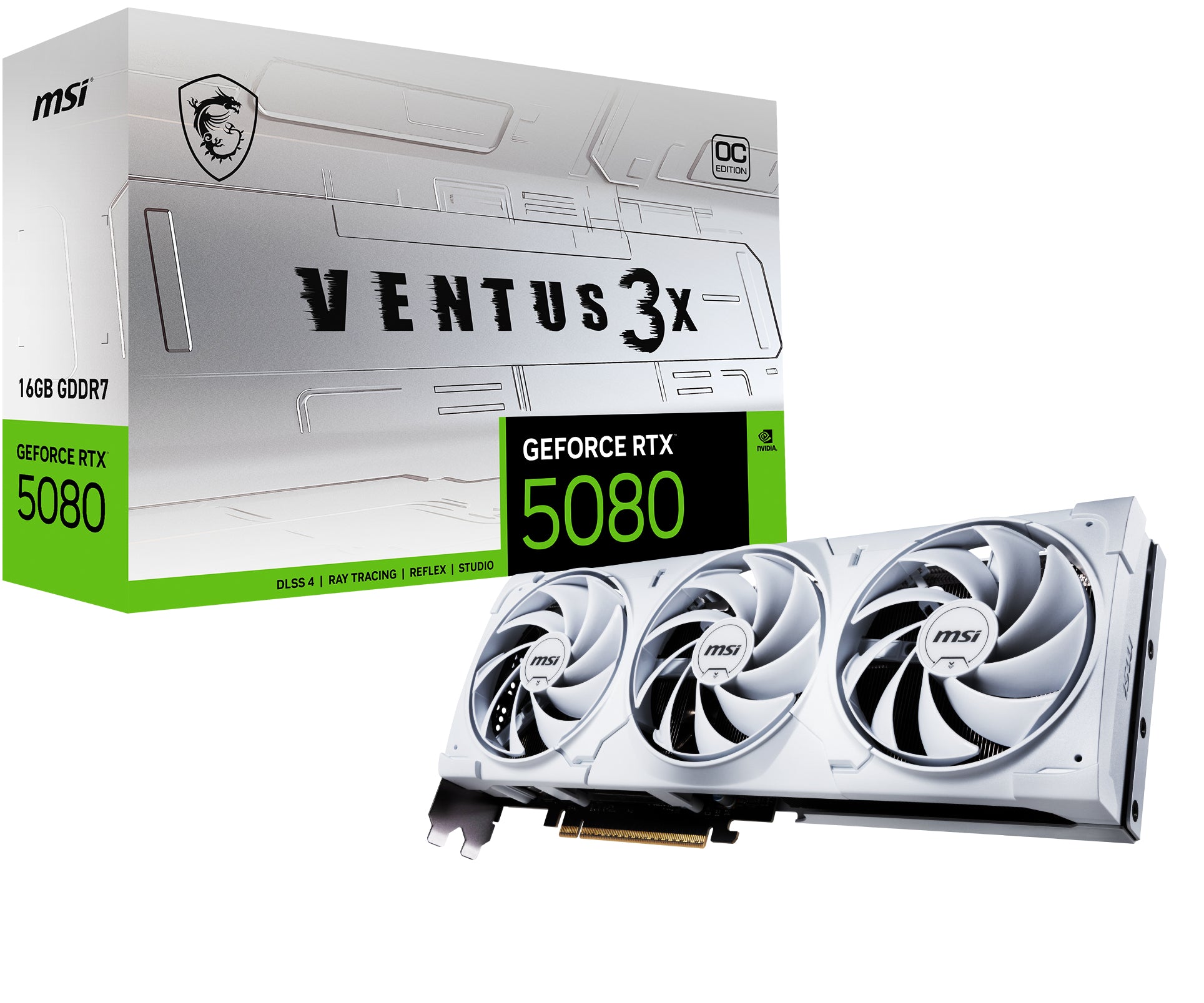 MSI GeForce RTX 5080 16G Ventus 3X OC WHITE "GeForce RTX 5080 16G Ventus 3X OC WHITE"