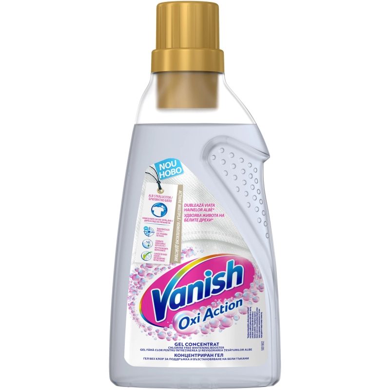 Gel Concentrat de Rufe, Vanish Oxi Action White, Solutie pentru Pete, 750 ml