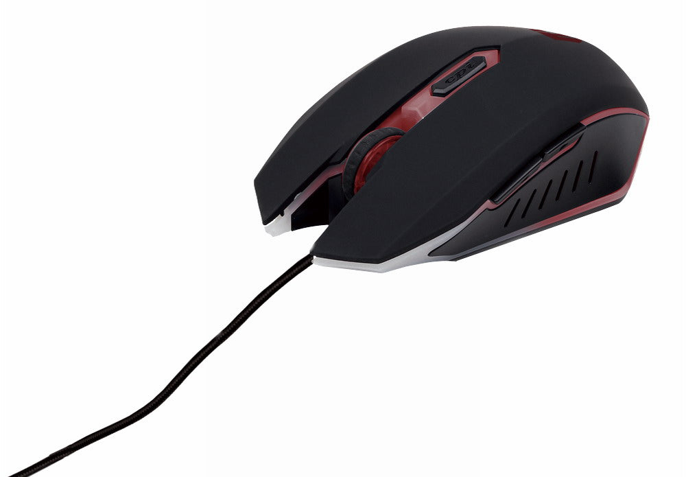 KIT 4-in-1 GEMBIRD, gaming, cu fir, tastatura 104 taste (+ 8 taste multimedia) + mouse 2400dpi 4 butoane + casti cu mic 2x3.5" + pad 300x250mm, USB, black "GGS-UMG4-02"