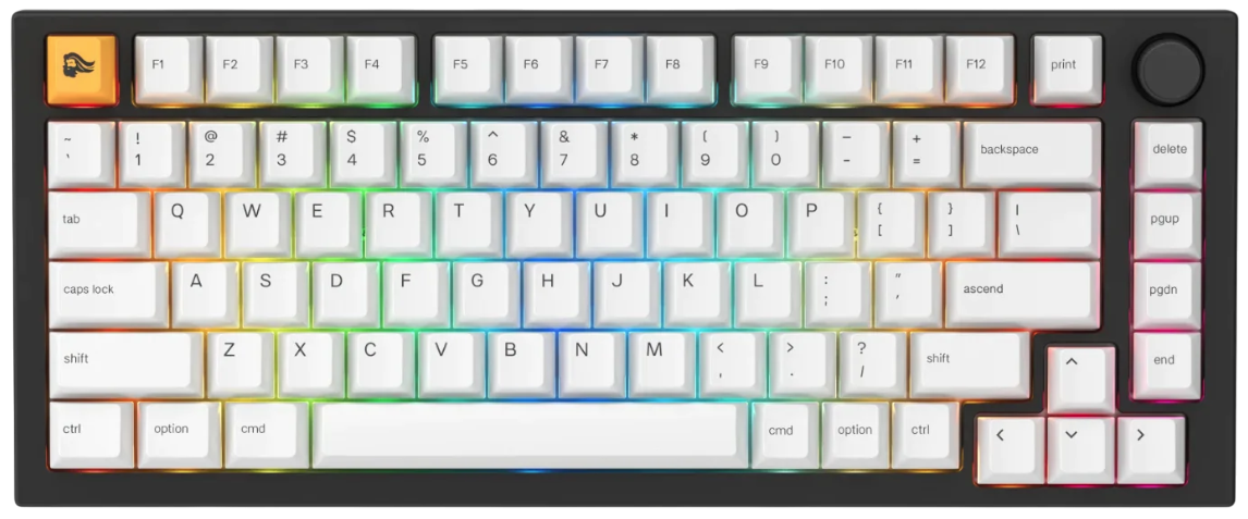 Glorious Tastatura mecanica GMMK PRO 75% Pre-built, USB-C, Fox Linear Switch, Layout US, Negru/Alb "GLO-GMMK-P75-FOX-B"