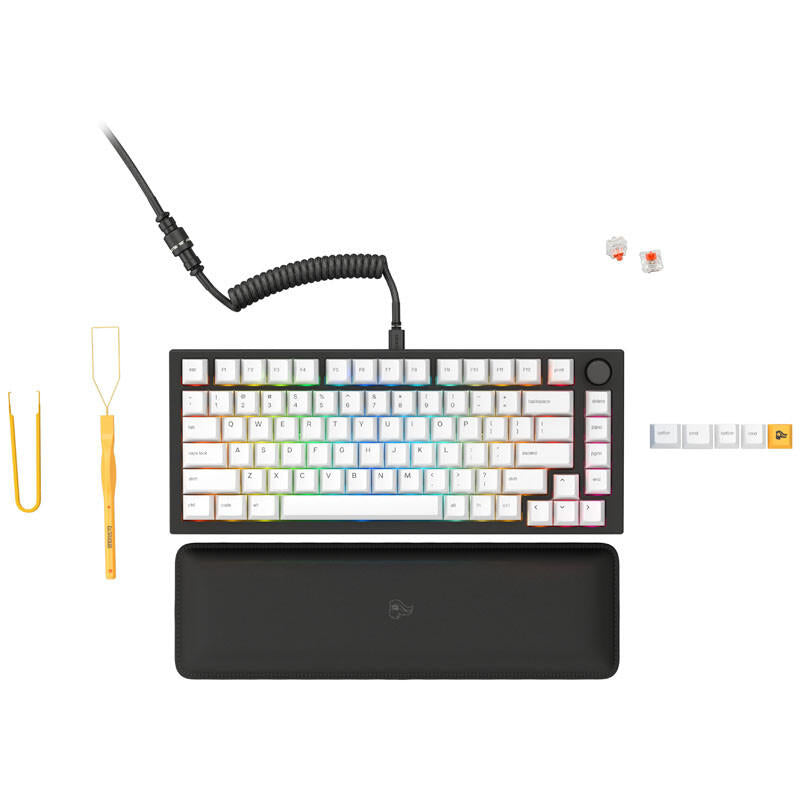 Glorious Tastatura mecanica GMMK PRO 75% Pre-built, USB-C, Fox Linear Switch, Layout US, Negru/Alb "GLO-GMMK-P75-FOX-B"