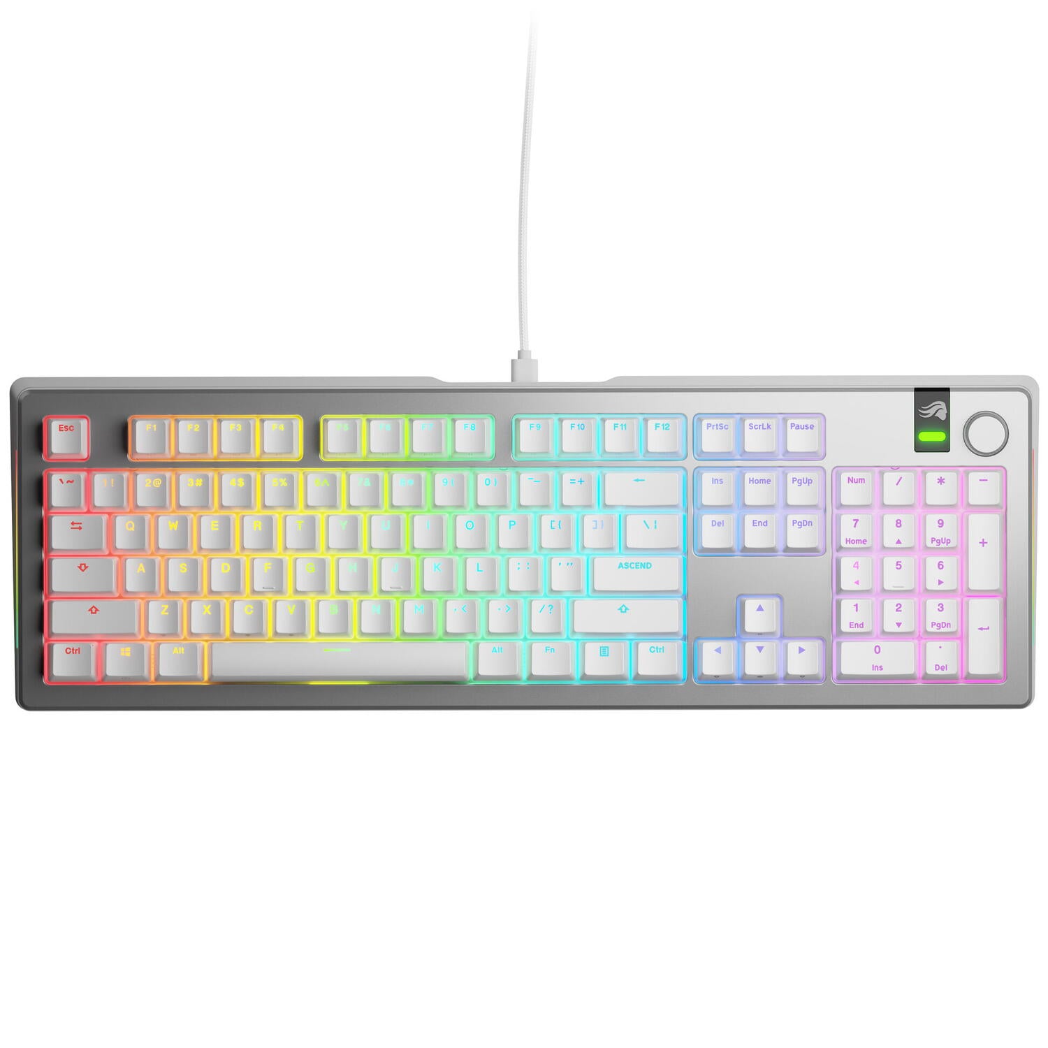 Glorious Tastatura mecanica GMMK 3 PRO 100% Prebuilt, USB-C, Fox Switches, US layout, 104 taste, Gri "GLO-KB-GMMK3-PRO-100-PB-FOX-W-SIL-US"