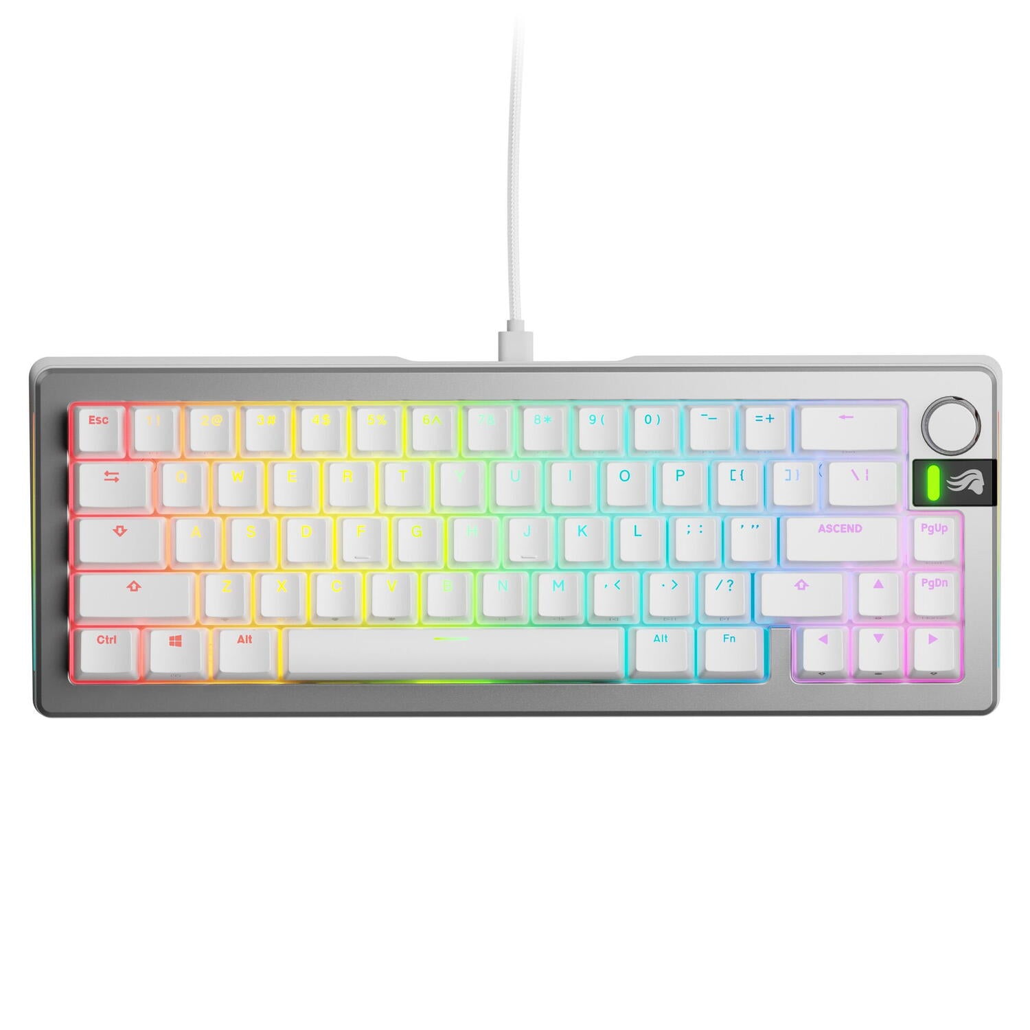 Glorious Tastatura mecanica GMMK 3 PRO 65% Prebuilt, USB-C, Fox Switches, US layout, 66 taste, Gri "GLO-KB-GMMK3-PRO-65-PB-FOX-W-SIL-US"