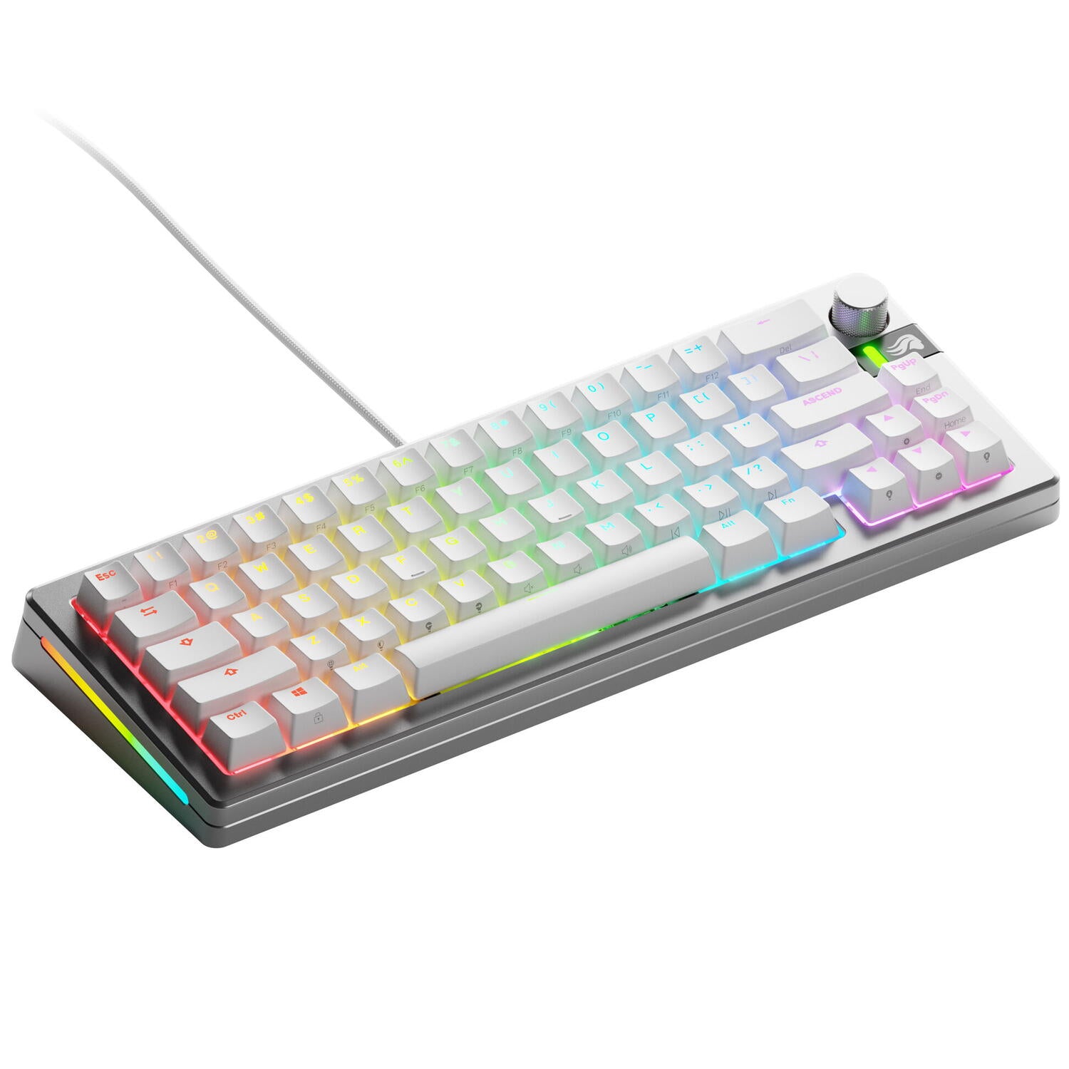 Glorious Tastatura mecanica GMMK 3 PRO 65% Prebuilt, USB-C, Fox Switches, US layout, 66 taste, Gri "GLO-KB-GMMK3-PRO-65-PB-FOX-W-SIL-US"