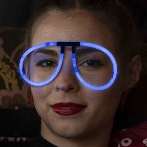 Ochelari Decorativi, din Plastic, Fluorescenti, Accesoriu Petrecere, Albastru
