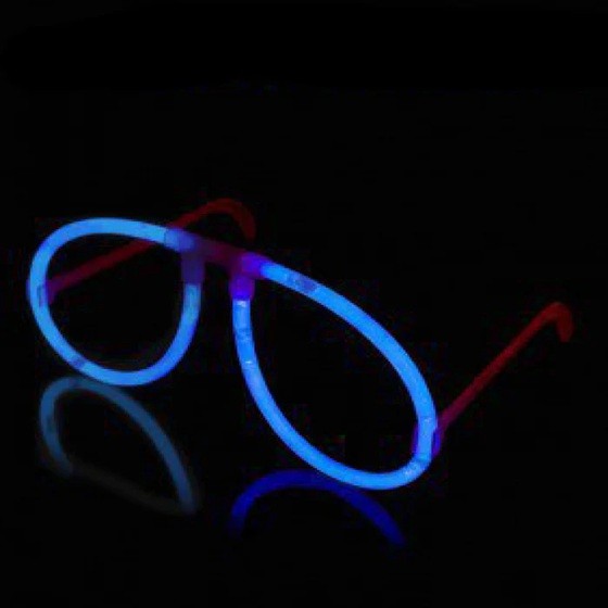 Ochelari Decorativi, din Plastic, Fluorescenti, Accesoriu Petrecere, Albastru