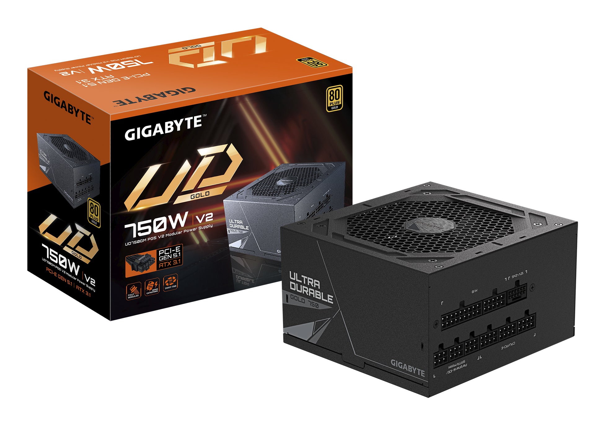 Sursa GIGABYTE GP-UD750GM PG5 V2, Full Modulara, 750w, 80 Plus Gold, ATX, Negru "GP-UD750GM PG5 V2"