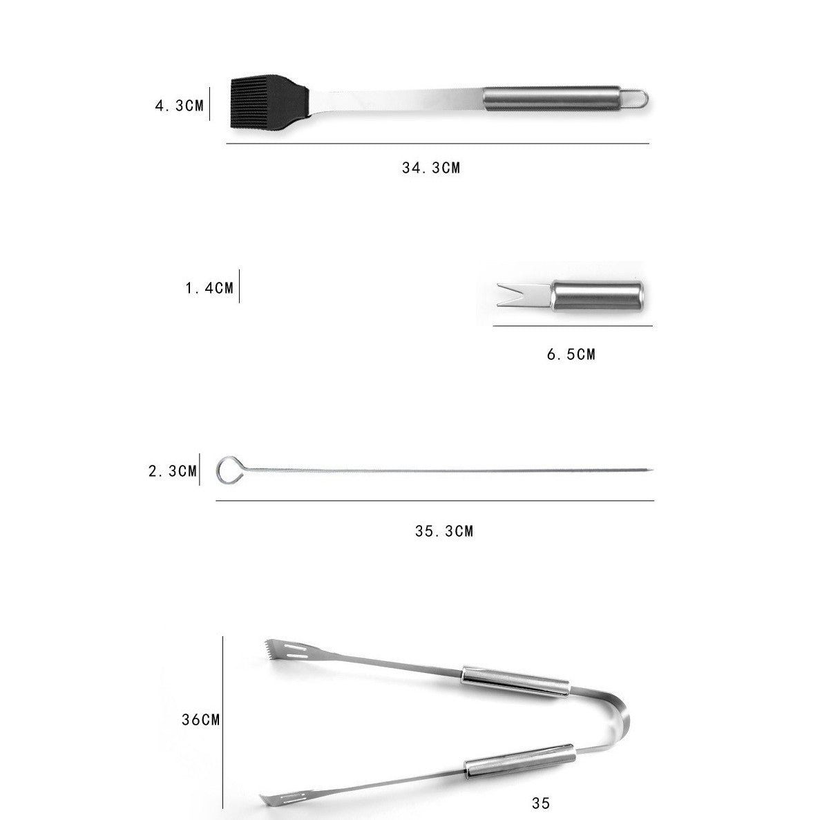 Set 18 Ustensile pentru Gratar, din Otel Inoxidabil, Geanta Oxford, Argintiu
