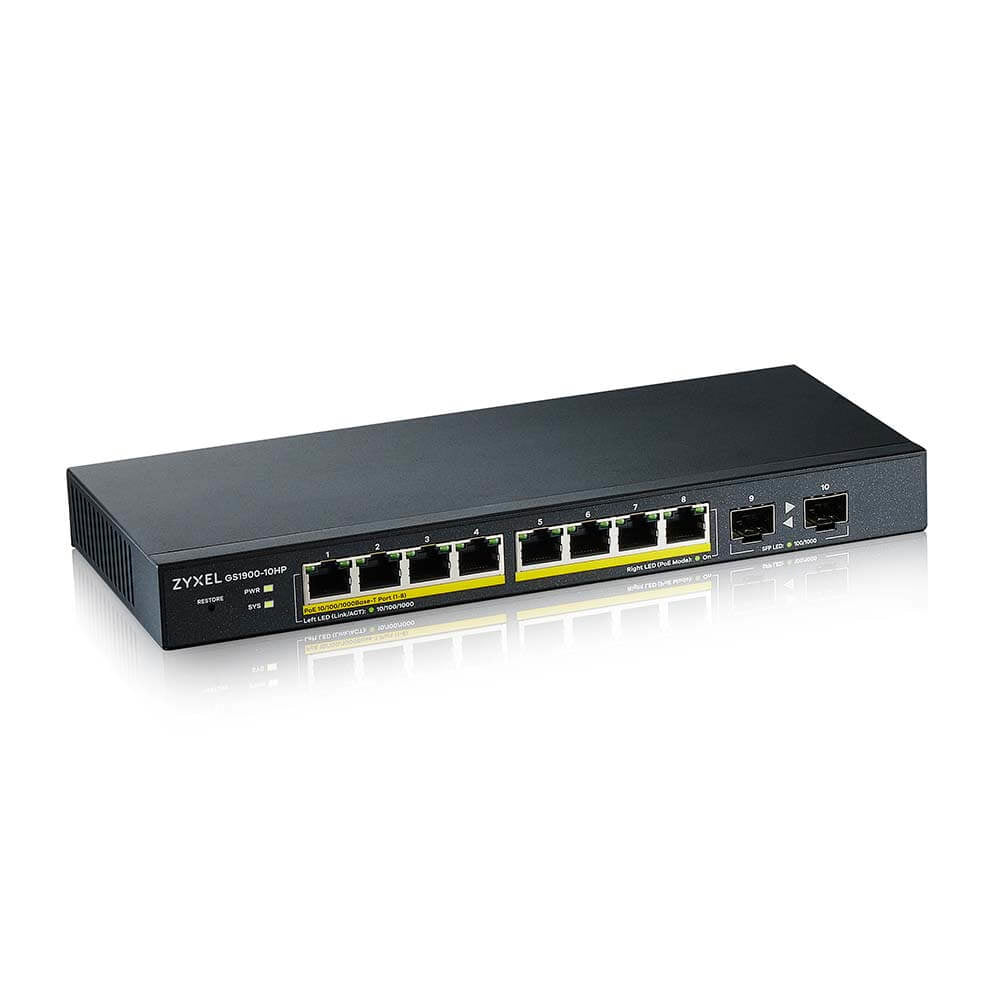 ZYXEL GS1900-10HP GBE POE SWITCH L2 "GS1900-10HP-EU0102F"