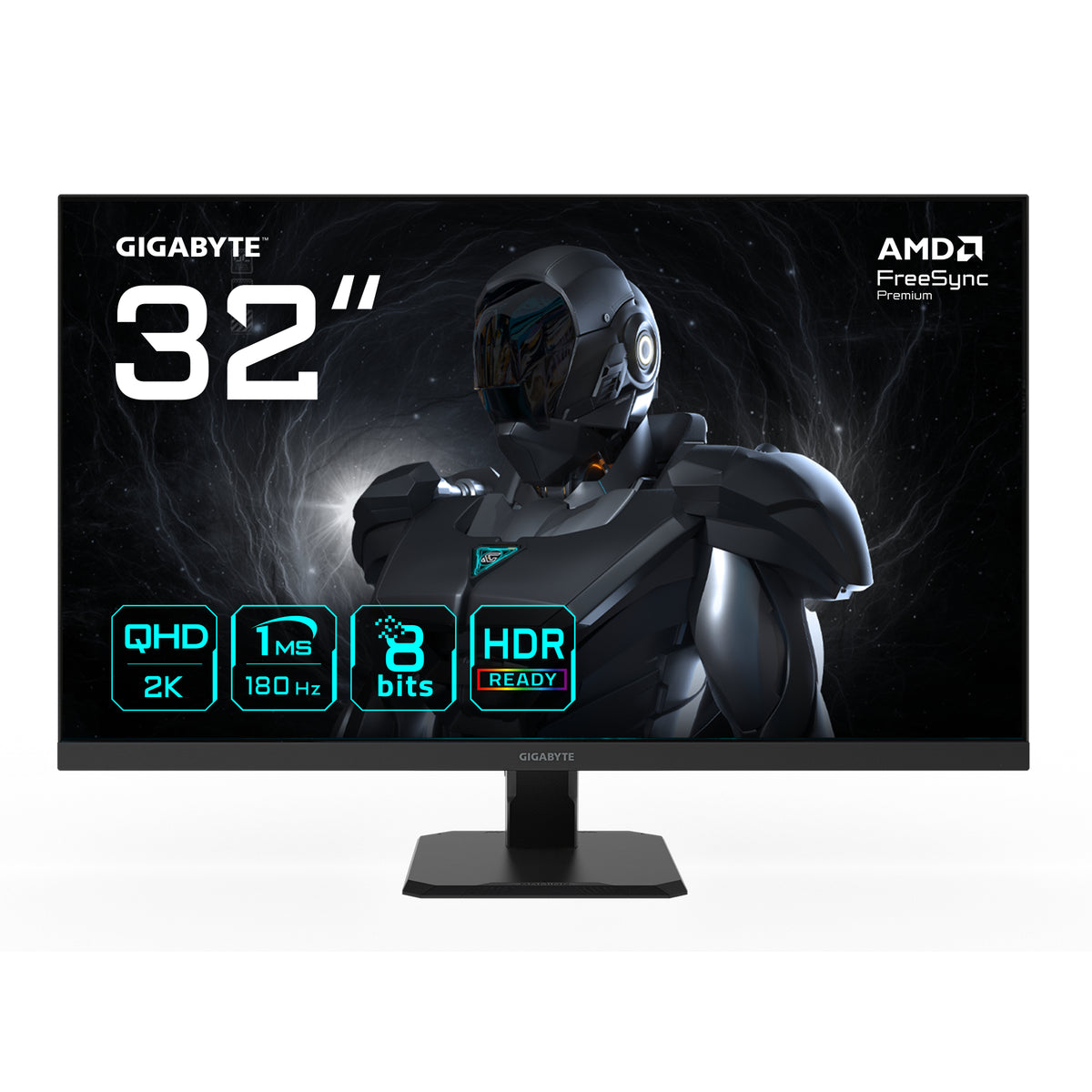 Monitor GIGABYTE GS32QA Gaming, 31.5 inch, SS IPS, QHD, 2560 x 1440, DisplayPort, HDMI, 180 Hz, 1 ms, Negru 