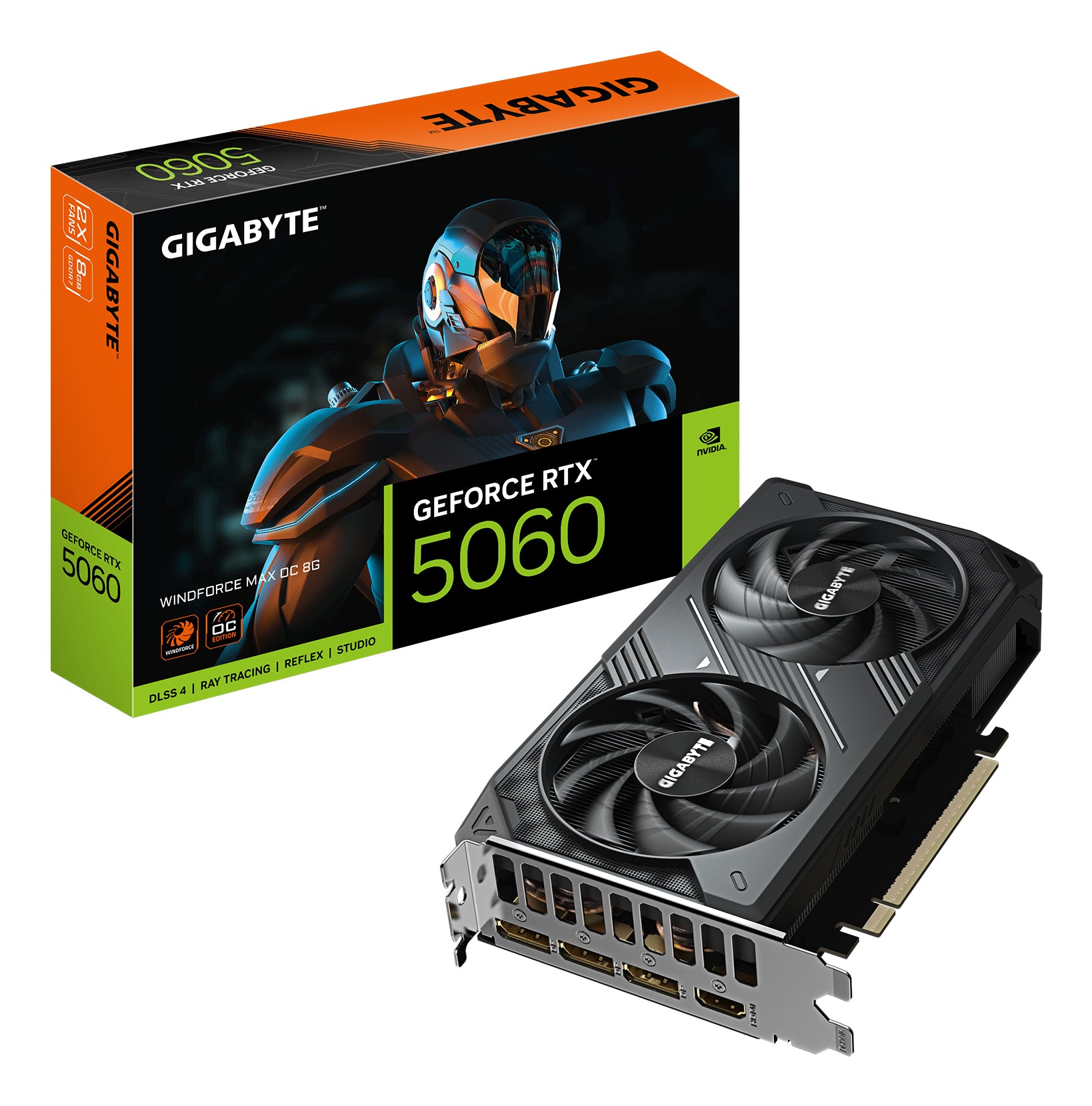 PLACA VIDEO GIGABYTE GeForce RTX 5060 WINDFORCE MAX OC 8GB, GDDR7, 128 bit "GV-N5060WF2MAX OC-8GD"