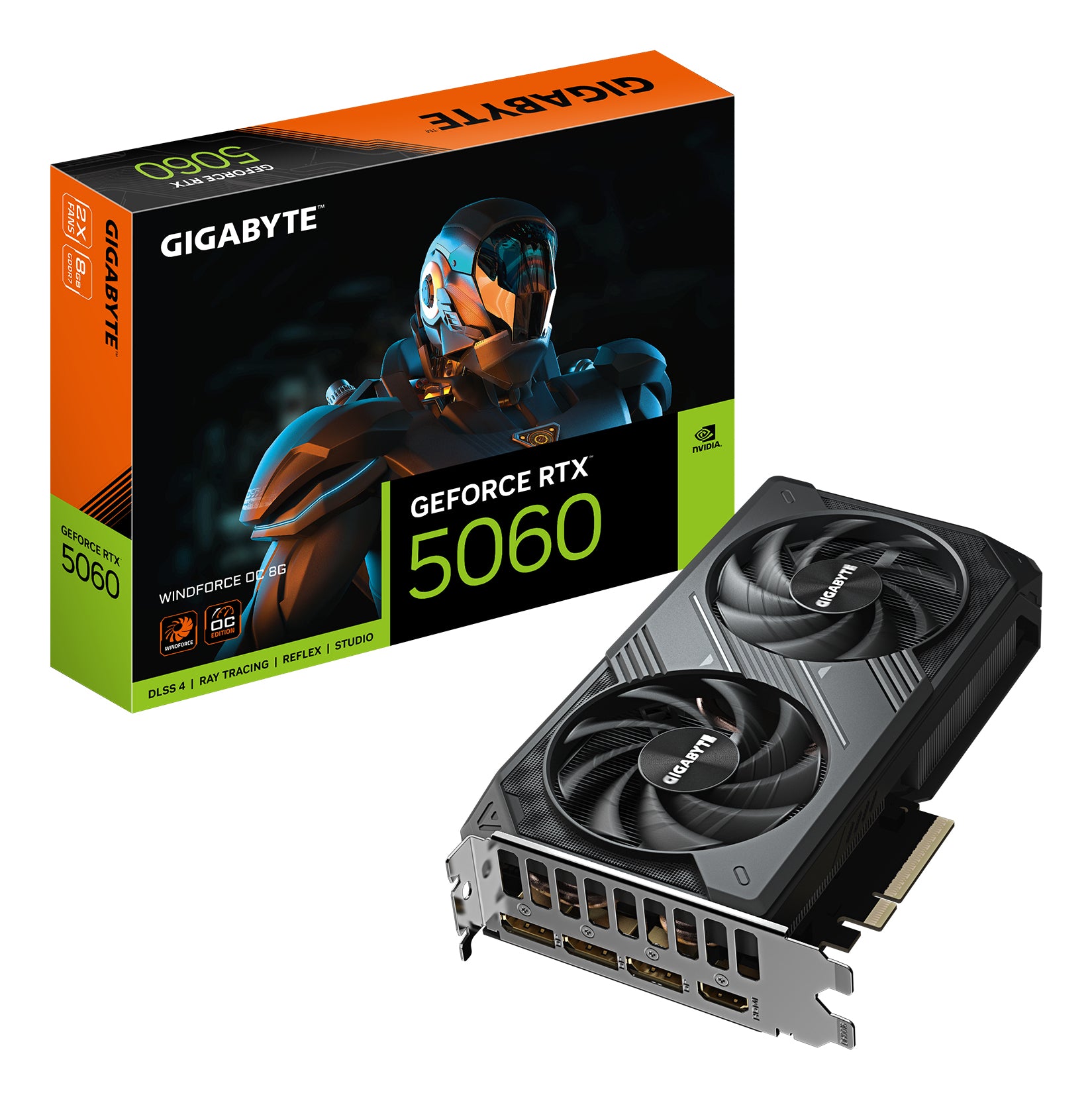 Placa video Gigabyte GeForce RTX 5060 WINDFORCE OC 8G "GV-N5060WF2OC-8GD"