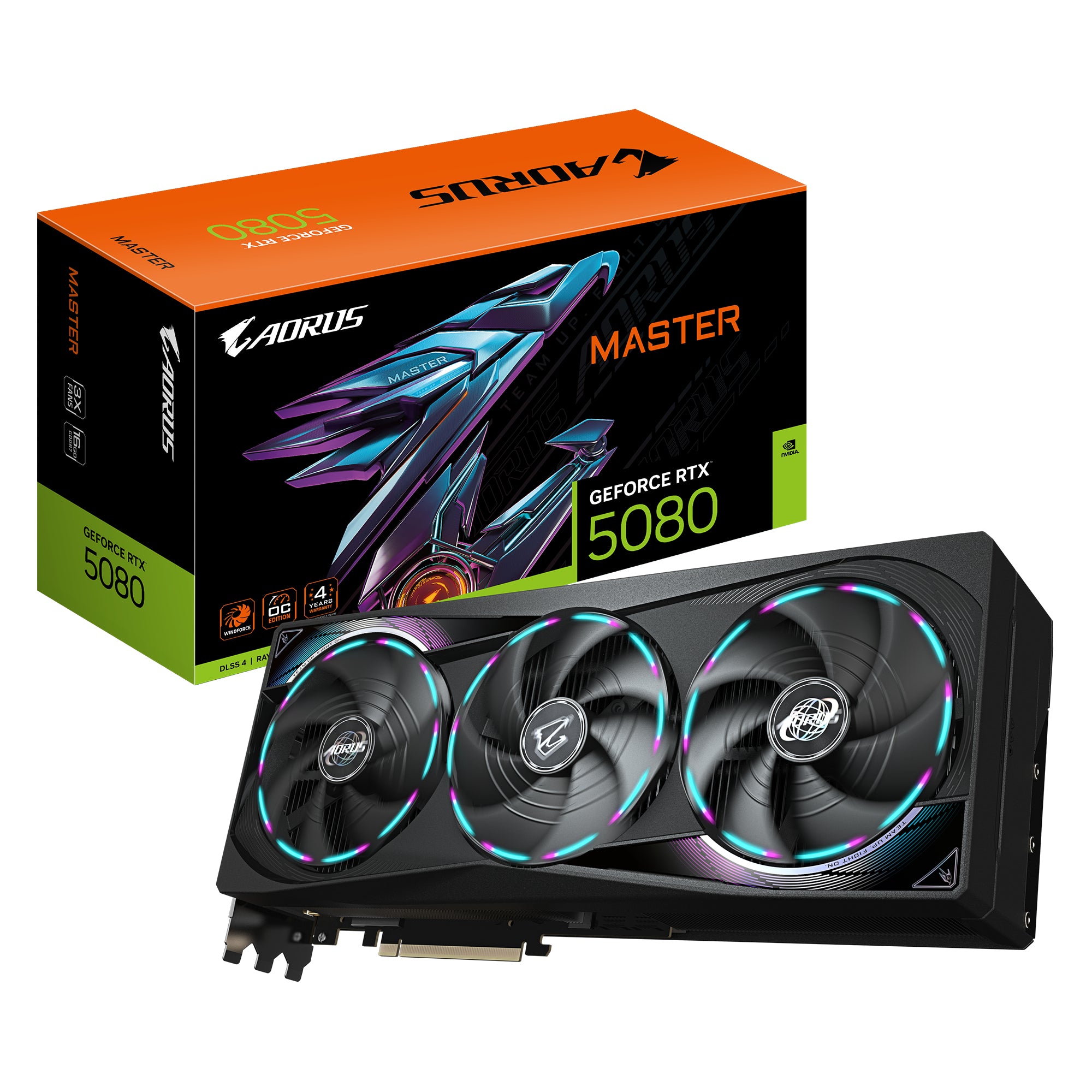 Placa video Aorus GeForce RTX 5080 Master 16G, 16384 MB GDDR7 "GV-N5080AORUS M-16GD"