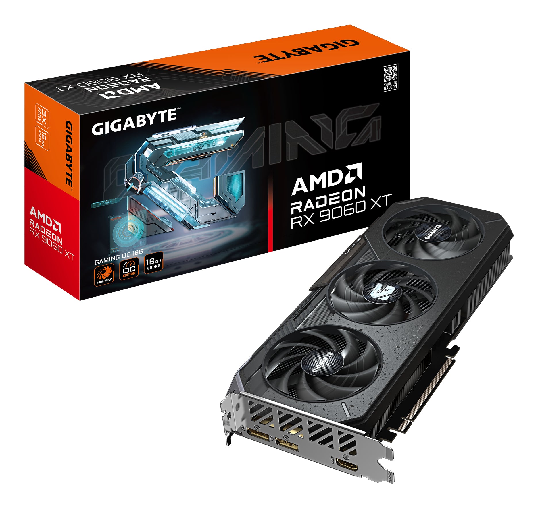 VGA GIGABYTE RX 9060XT GAMING OC 16GB "GV-R9060XTGAMING OC-16GD"
