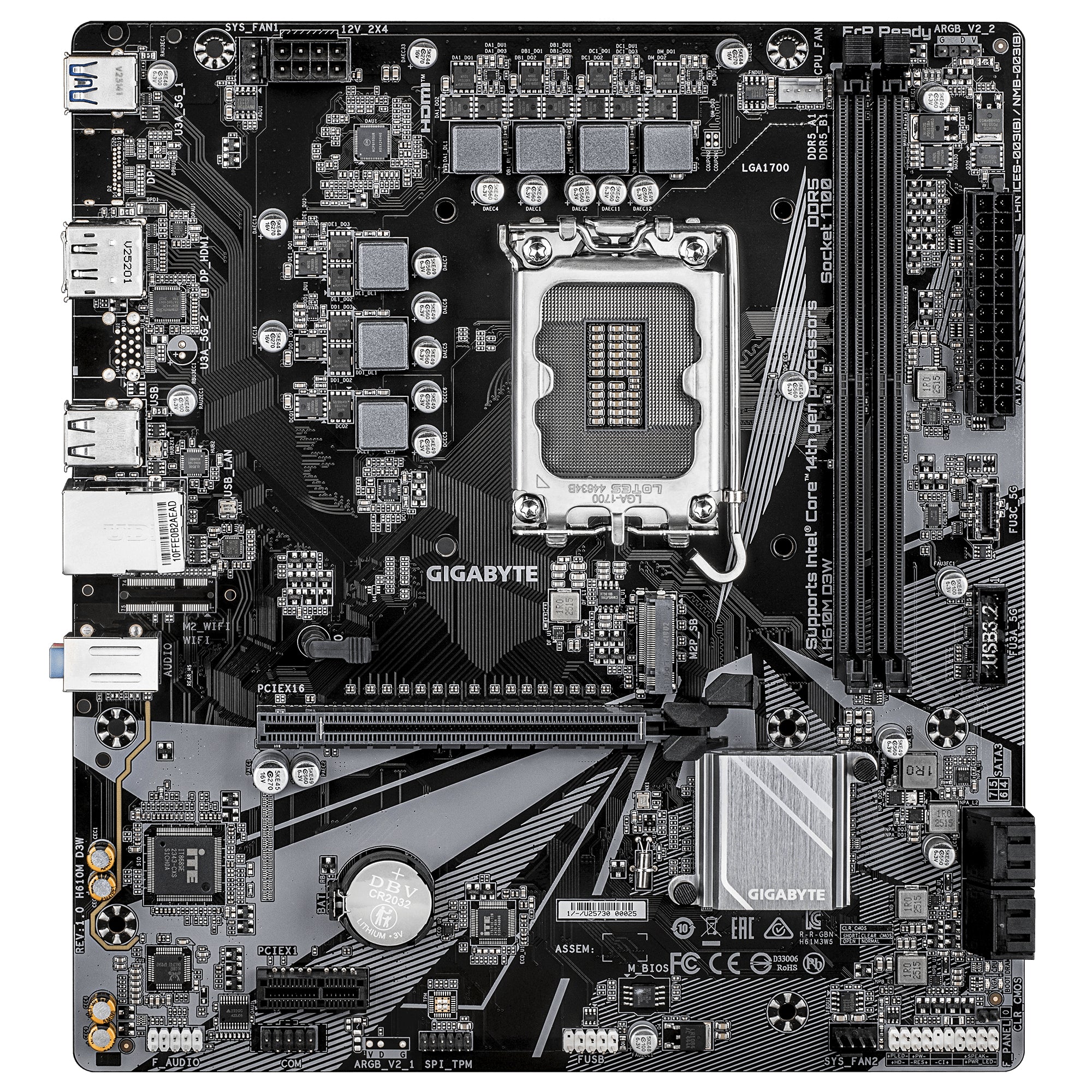 Placa de baza GIGABYTE H610M D3W DDR4, LGA1700, mATX, Negru "H610M D3W"