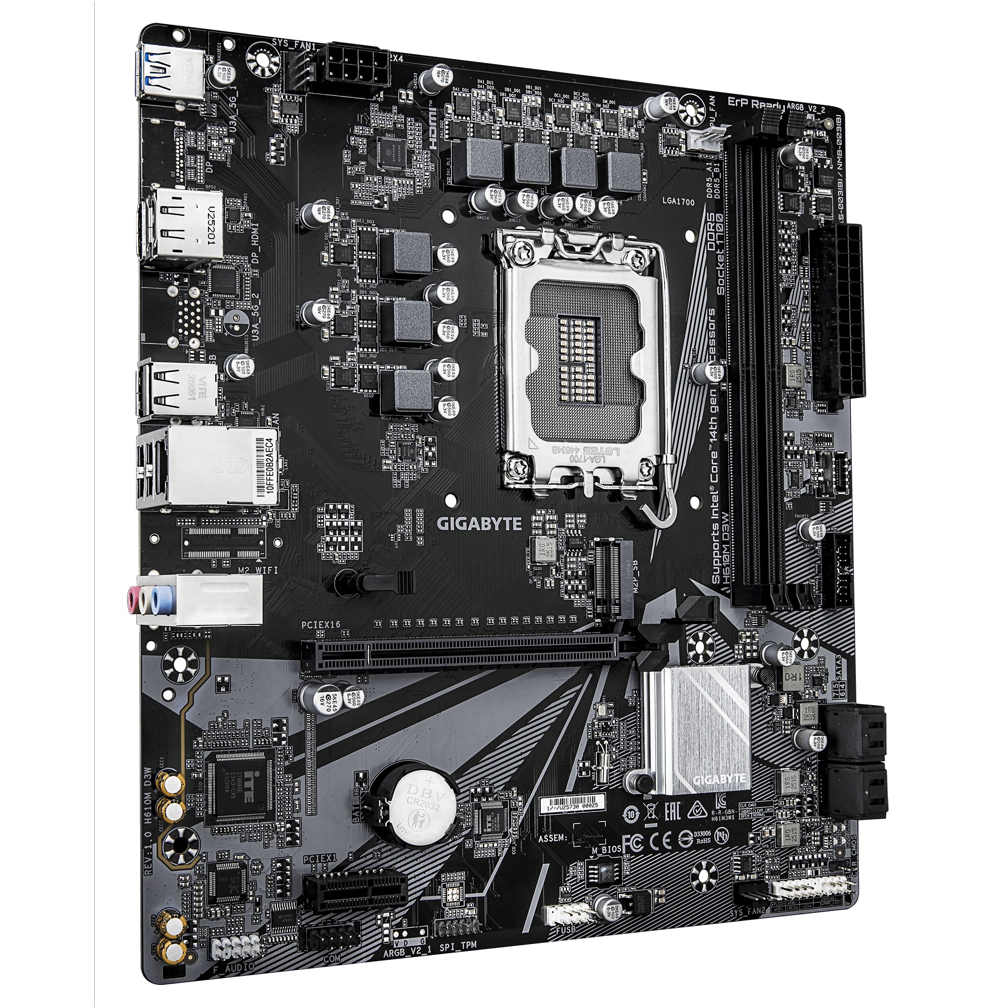 Placa de baza GIGABYTE H610M D3W DDR4, LGA1700, mATX, Negru "H610M D3W"