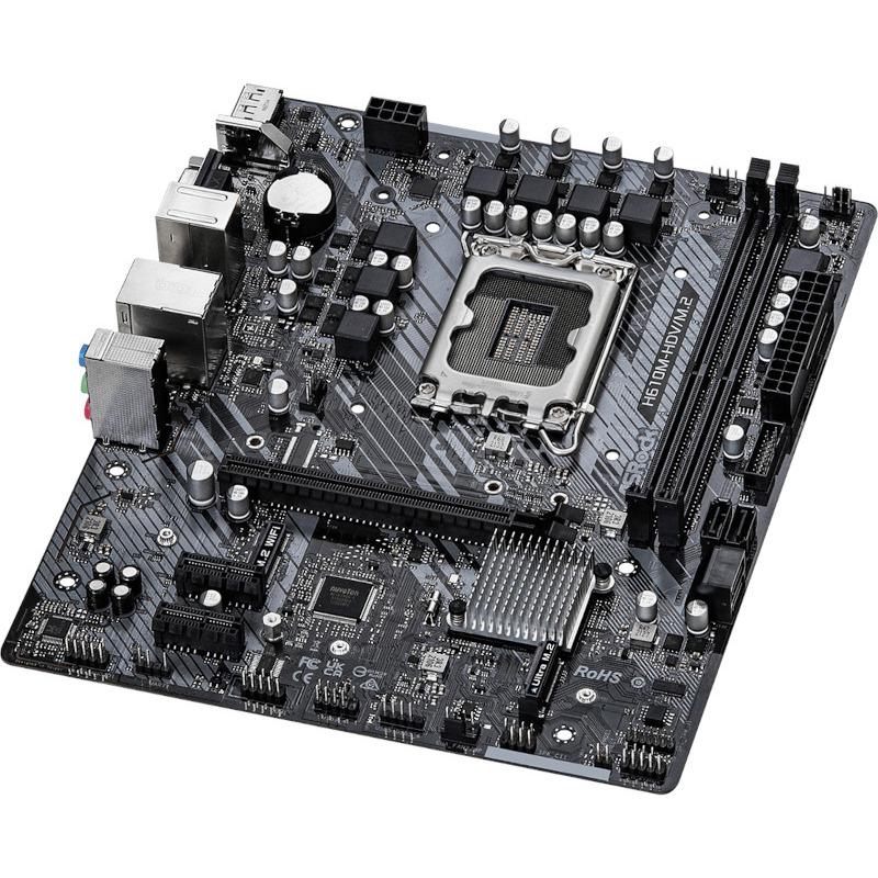 PLACA de BAZA Asrock "H610M-HDV/M.2", skt LGA 1700, mATX, Intel H610, 2 x DDR4, max. 64 GB, 4 x SATA, 1 x M.2, 7.1, "H610M-HDV/M.2"