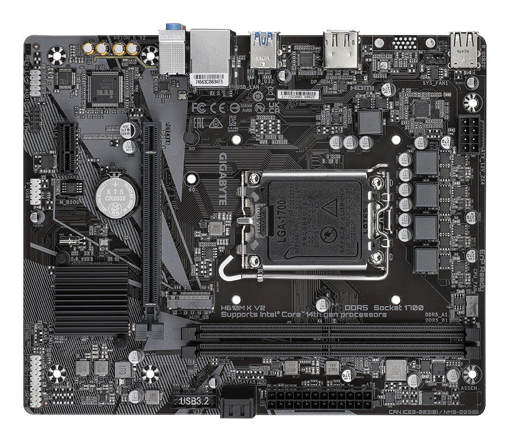 MB GIGABYTE H610M K V2 LGA1700 DDR5 "H610M K V2"