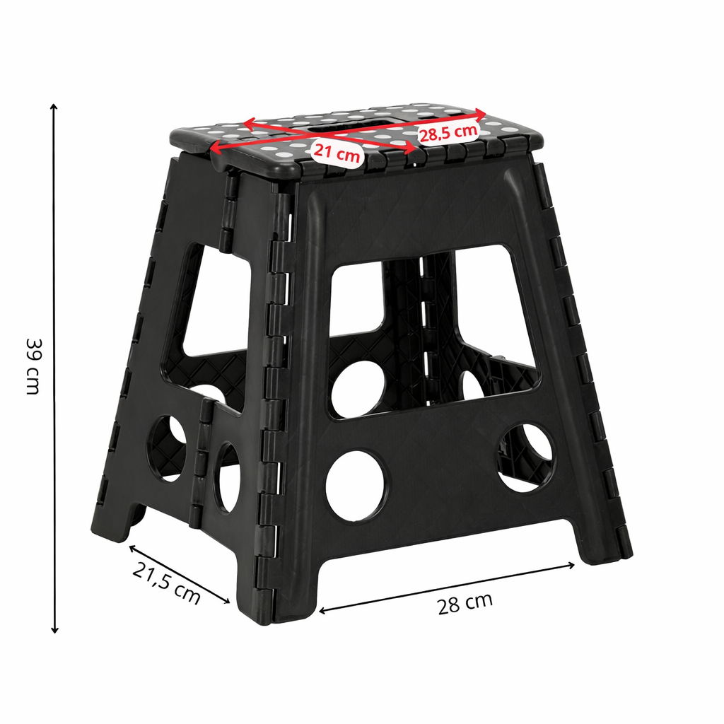Scaun inaltator multifunctional tip scara, antiderapant, 39 cm, maxim 150 kg, negru