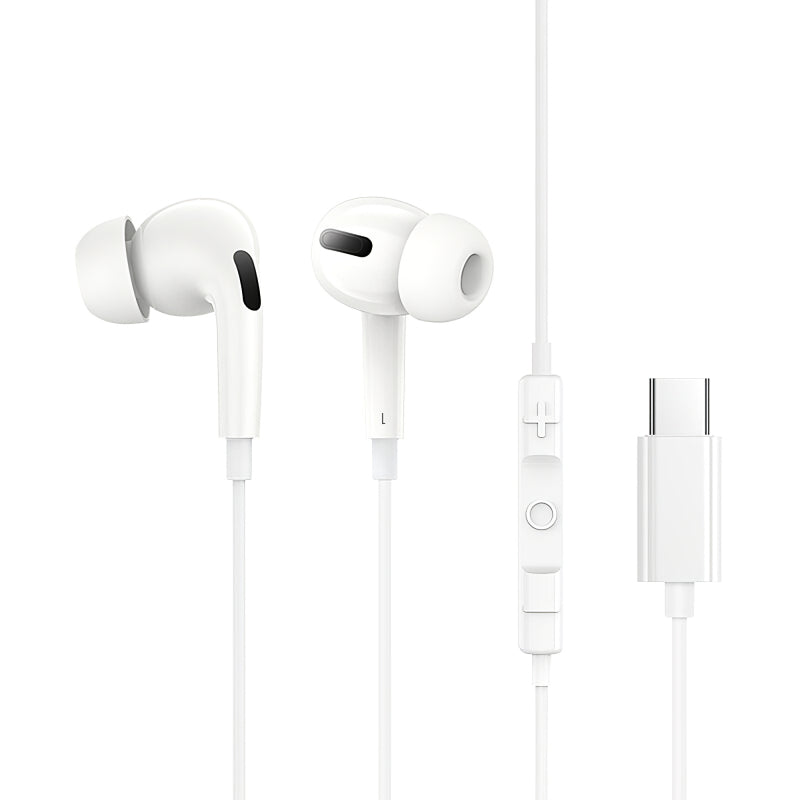 CASTI Baseus Encok CZ18, cu fir, conectare USB Type-C, microfon pe fir, alb "A00170100213-Z1" (timbru verde 0.18 lei) - 6932172655860