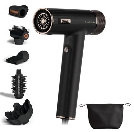 Uscator de par Shark SpeedStyle Pro HD752EU, 1750 W, 3 viteze, 3 setari temperatura, Ionizare (Negru) 