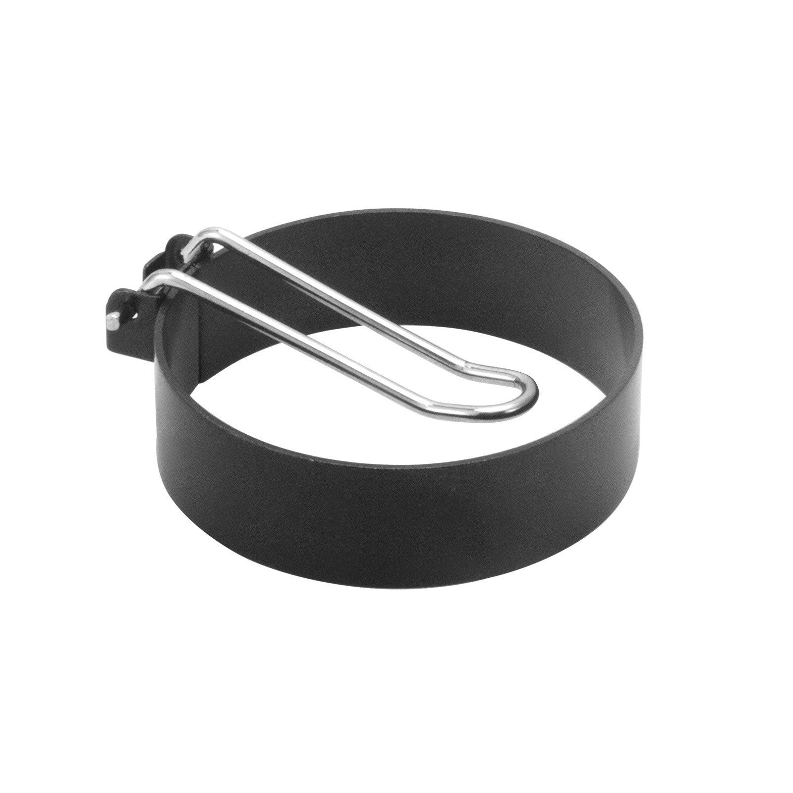 Set 4 forme pentru ou din otel, strat antiaderent, diametru 7.5 cm, cu maner din ABS, negru