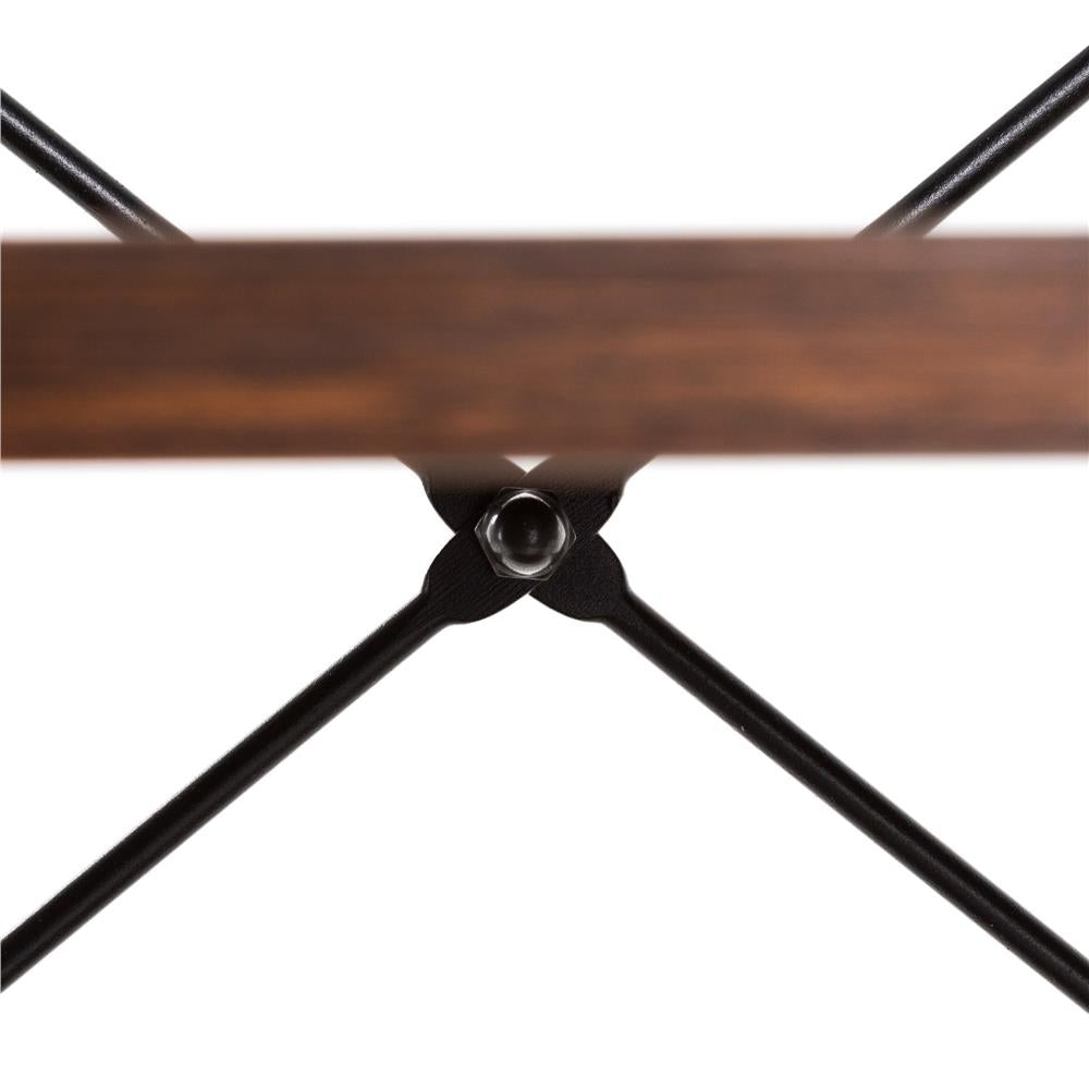Etajera cu 4 rafturi, metal si MDF, stil industrial, 56x34x138 cm, maro inchis si negru