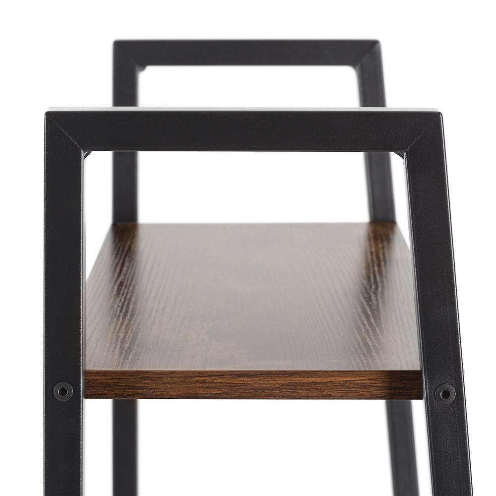 Etajera cu 4 rafturi, metal si MDF, stil industrial, 56x34x138 cm, maro inchis si negru