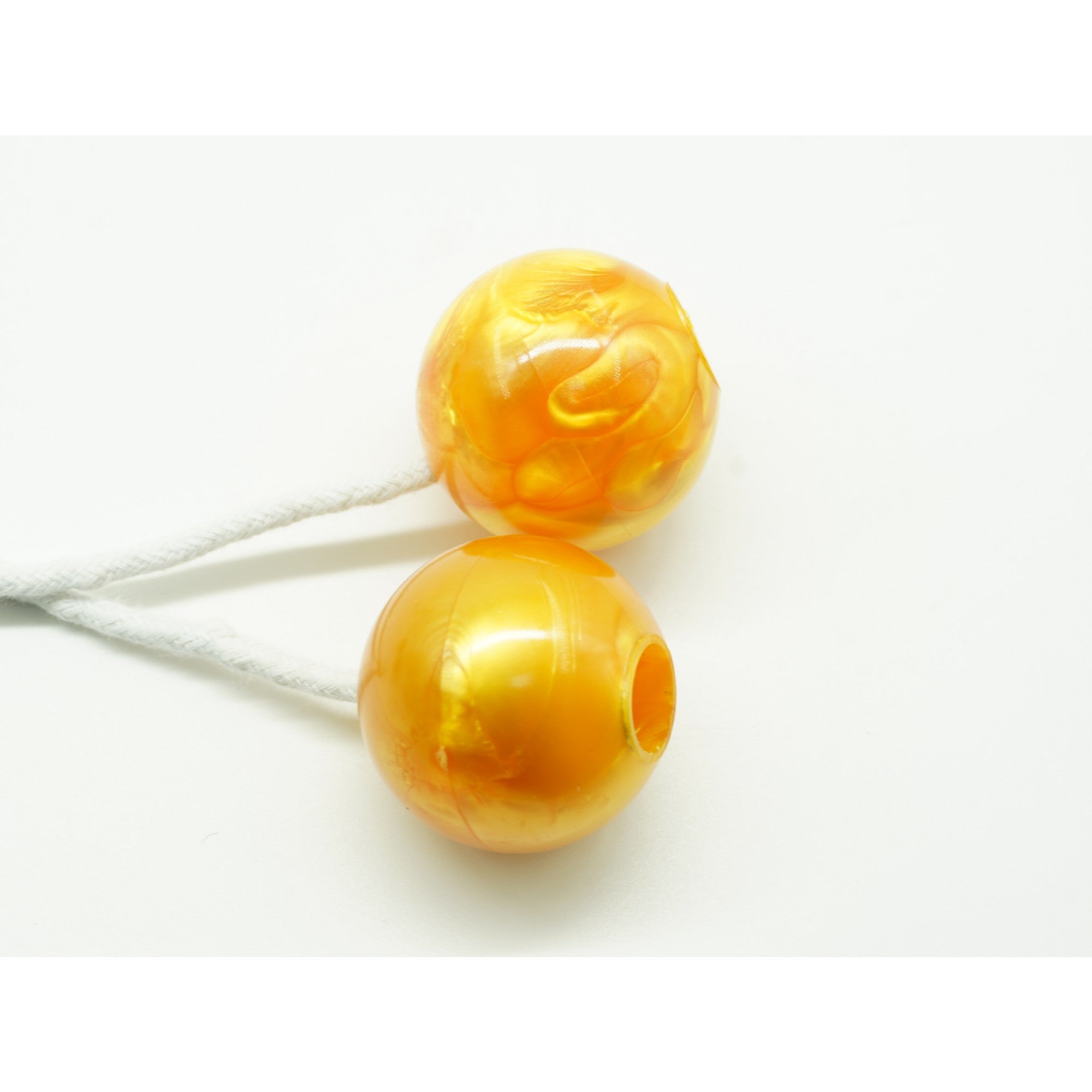 Jucarie interactiva cu bile, Clackers ball, antistres, Galben, 40 mm