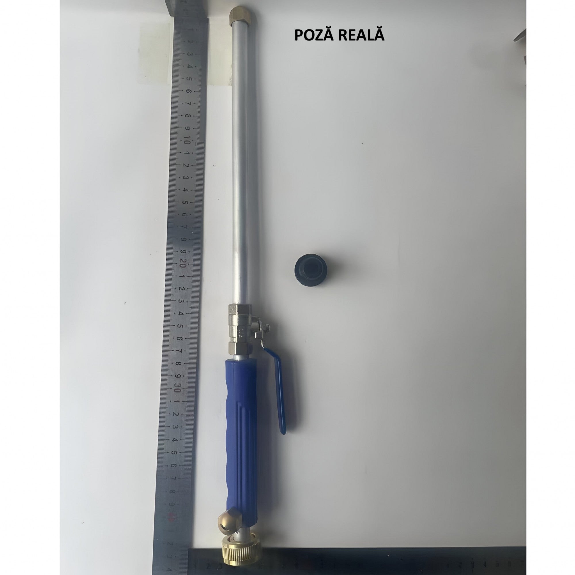 Set Accesoriu cu Presiune Reglabila, pentru Furtun, cu Duze si Conector, Pulverizator de Apa, Tija de Stropit, 46.5 cm Lungime, Albastru