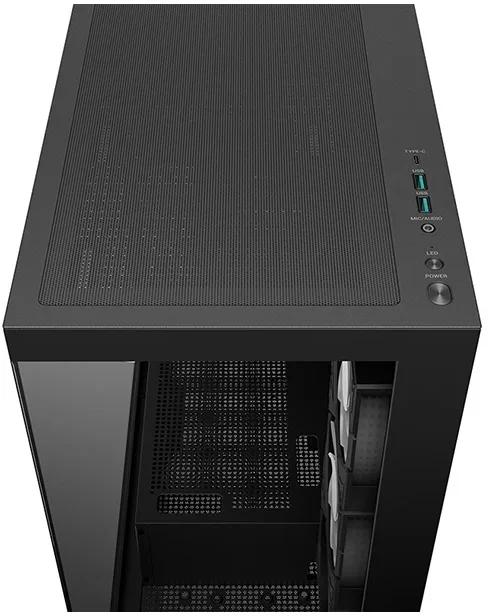 CARCASA DeepCool "CG580 4F", middle tower, gaming, fara sursa, suporta 8xfan, 4xfan 120mm ARGB inclus, PSU shroud, USB-C x 1, USB 3.0 x 2, audio+mic, 7 sloturi expansiune, negru, "R-CG580-BKADA4-G-1"