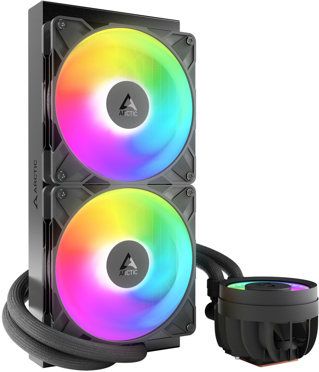 COOLER Arctic "Liquid Freezer III Pro 280 A-RGB", skt. LGA1851, LGA 1700, AM4, AM5, racire cu lichid, 2 x 140mm P14 Pro ARGB, 800 - 2800 RPM, ARGB, negru "ACFRE00183A"