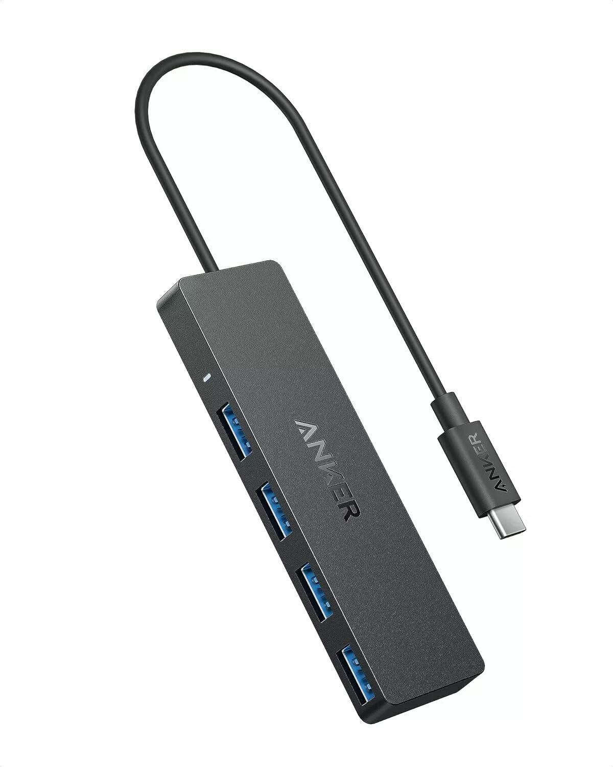 HUB Anker, 4-in-1, USB 3.0 x 4 porturi, incarcare prin USB Type-C, viteza 5 Gbps, conectare prin USB-C, negru, "A8309G11" (timbru verde 0.18 lei - 0194644177737