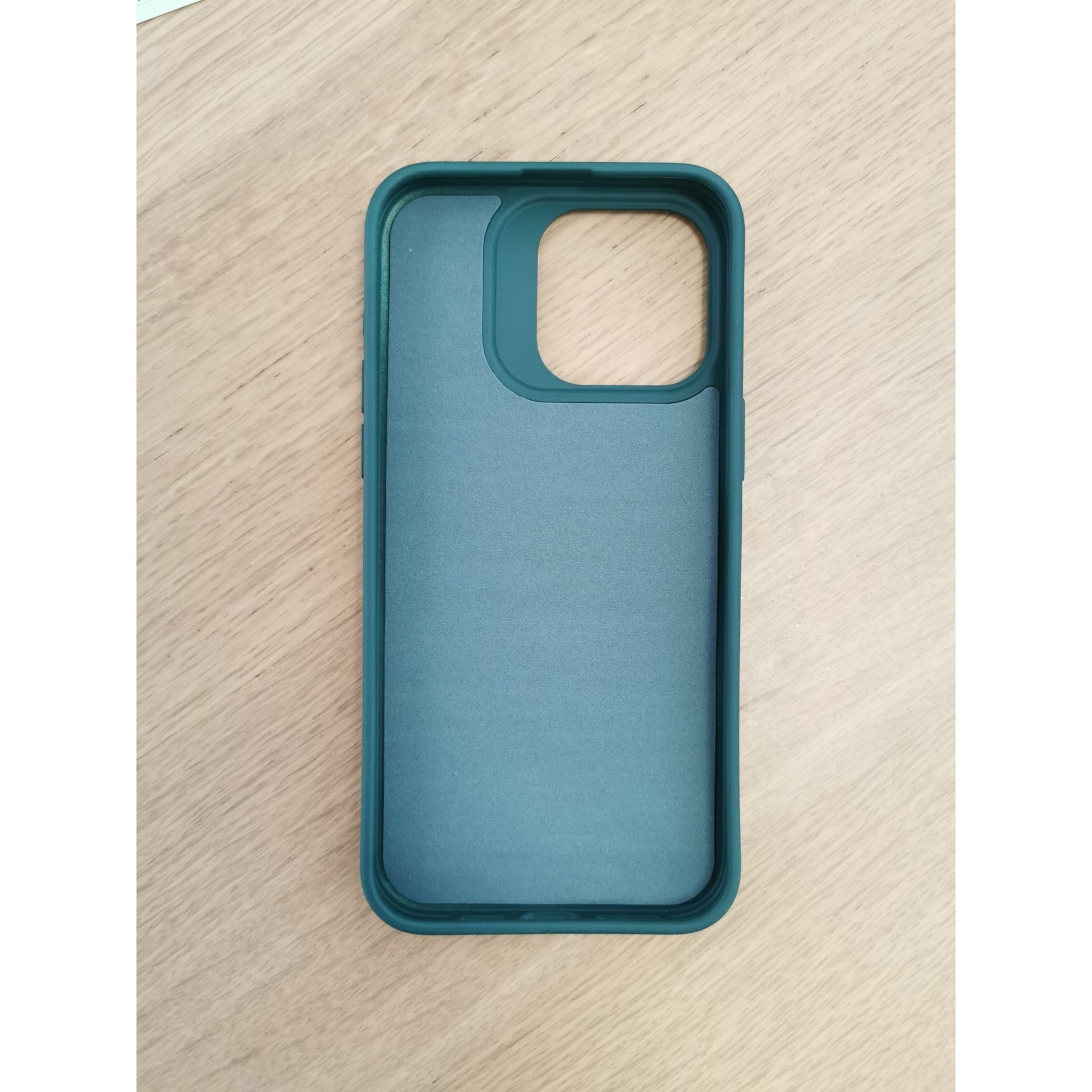 Husa Apple iPhone 14, Flippy, din Silicon Lichid, Interior din Microfibra, Lentile Fosforescente de Protectie Camera, Anti Amprenta, Rezistenta la Socuri, Verde