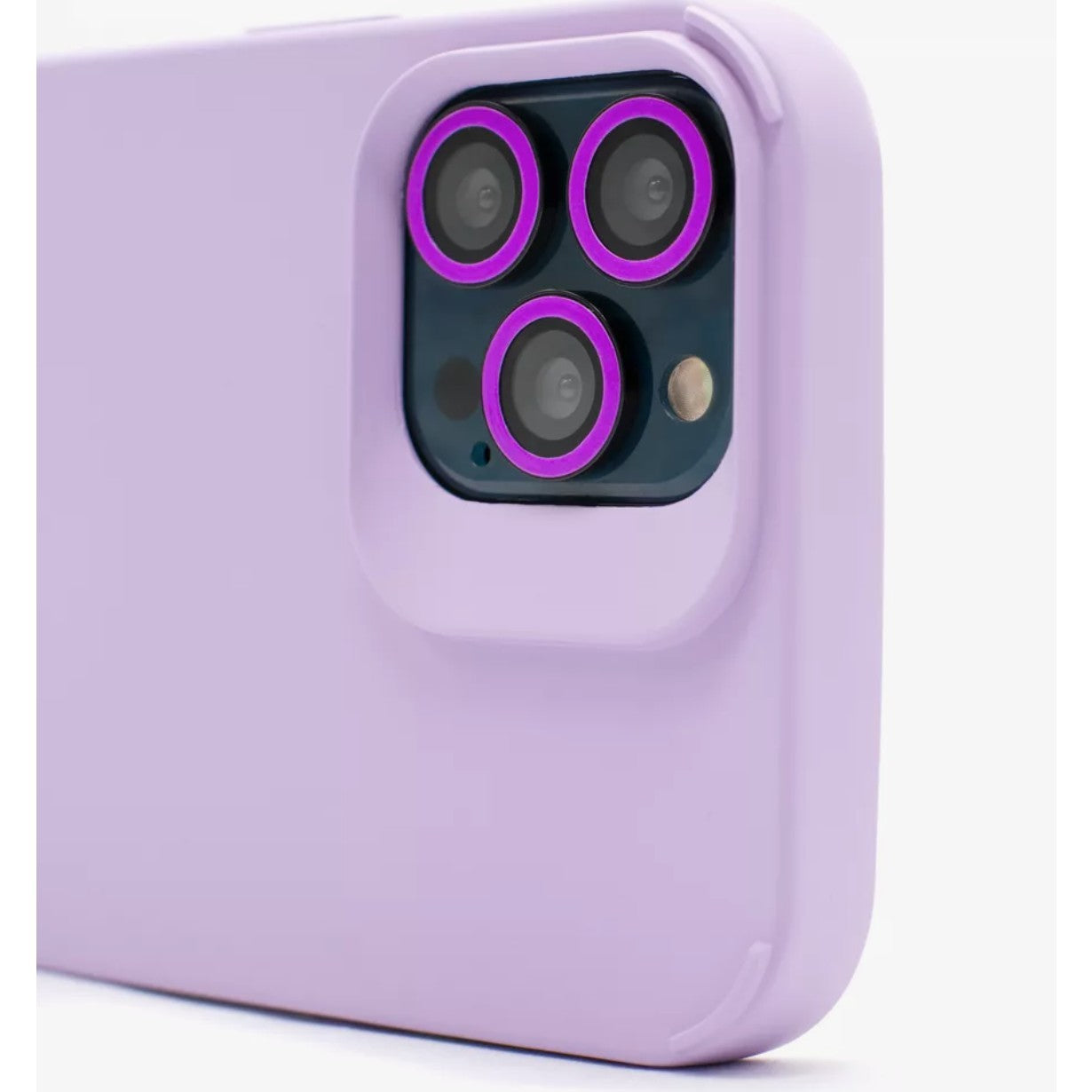 Husa Apple iPhone 14 Pro, Flippy, din Silicon Lichid, Interior din Microfibra, Lentile Fosforescente de Protectie Camera, Anti Amprenta, Rezistenta la Socuri, Mov