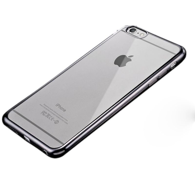 Husa Apple iPhone 4/4S cu margini electroplacate Tpu Gri